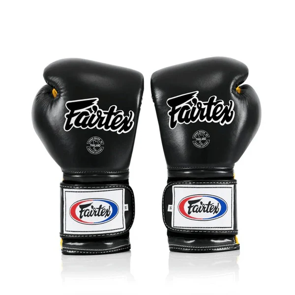 Fairtex BGV9 Mexican Style Boxing Gloves Black-Yellow - Image 2