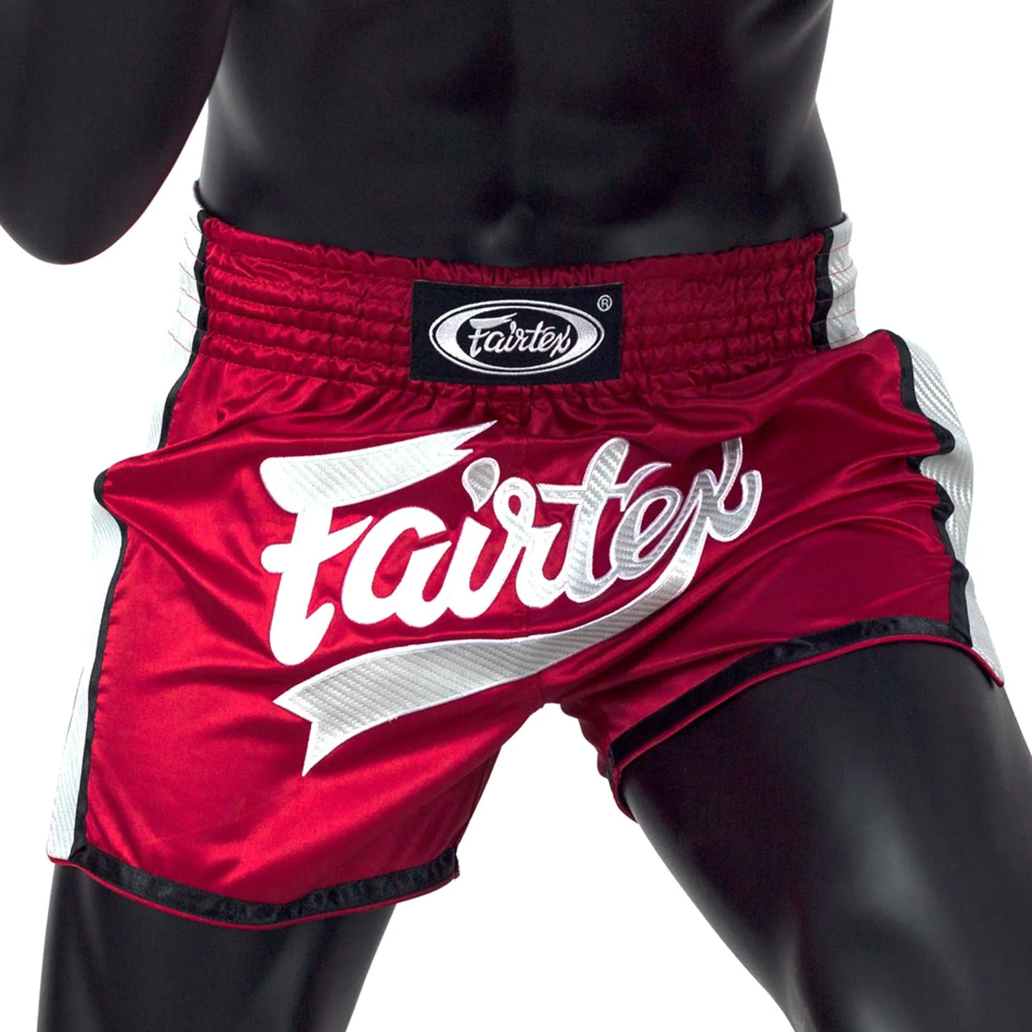 BS1704 Fairtex Slim Fit Muaythai Shorts Red-White - Image 3