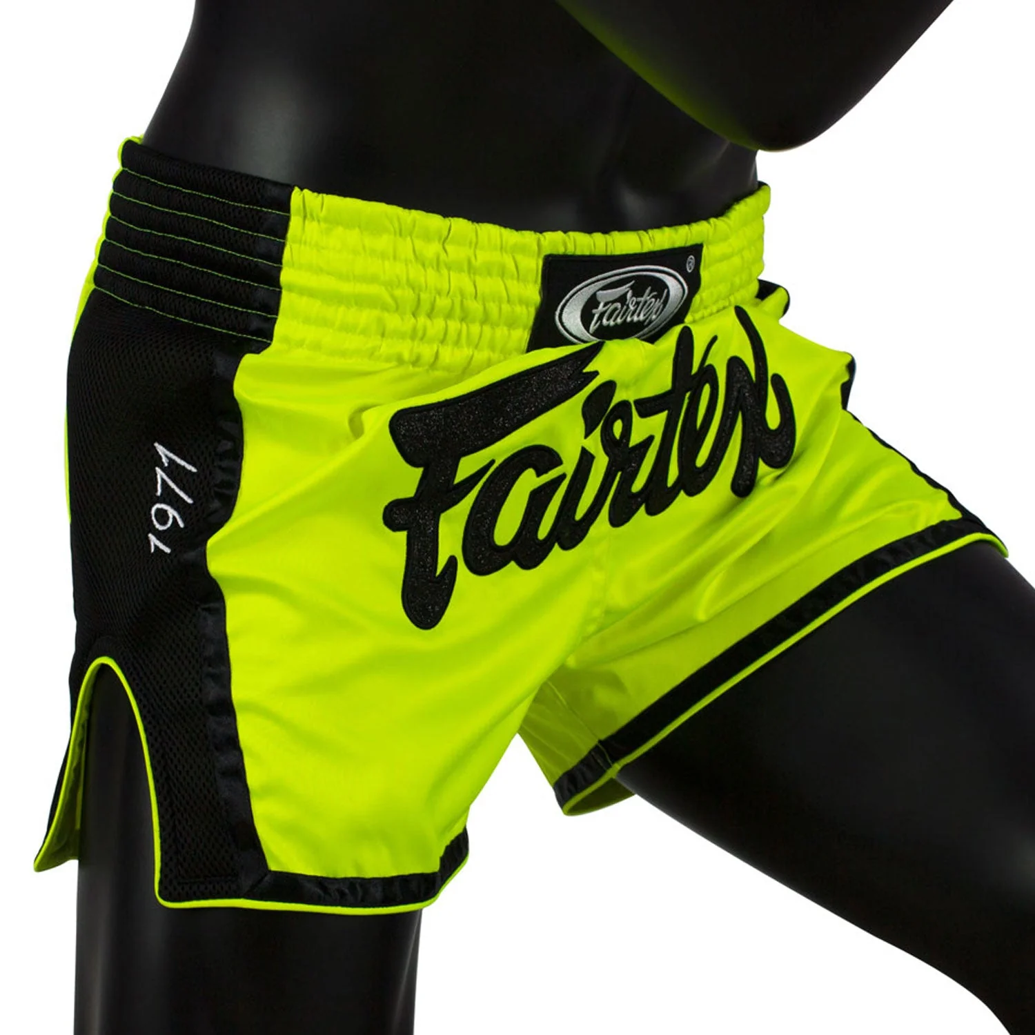 BS1706 Fairtex Slim Fit Muaythai Shorts Lime Green - Image 4