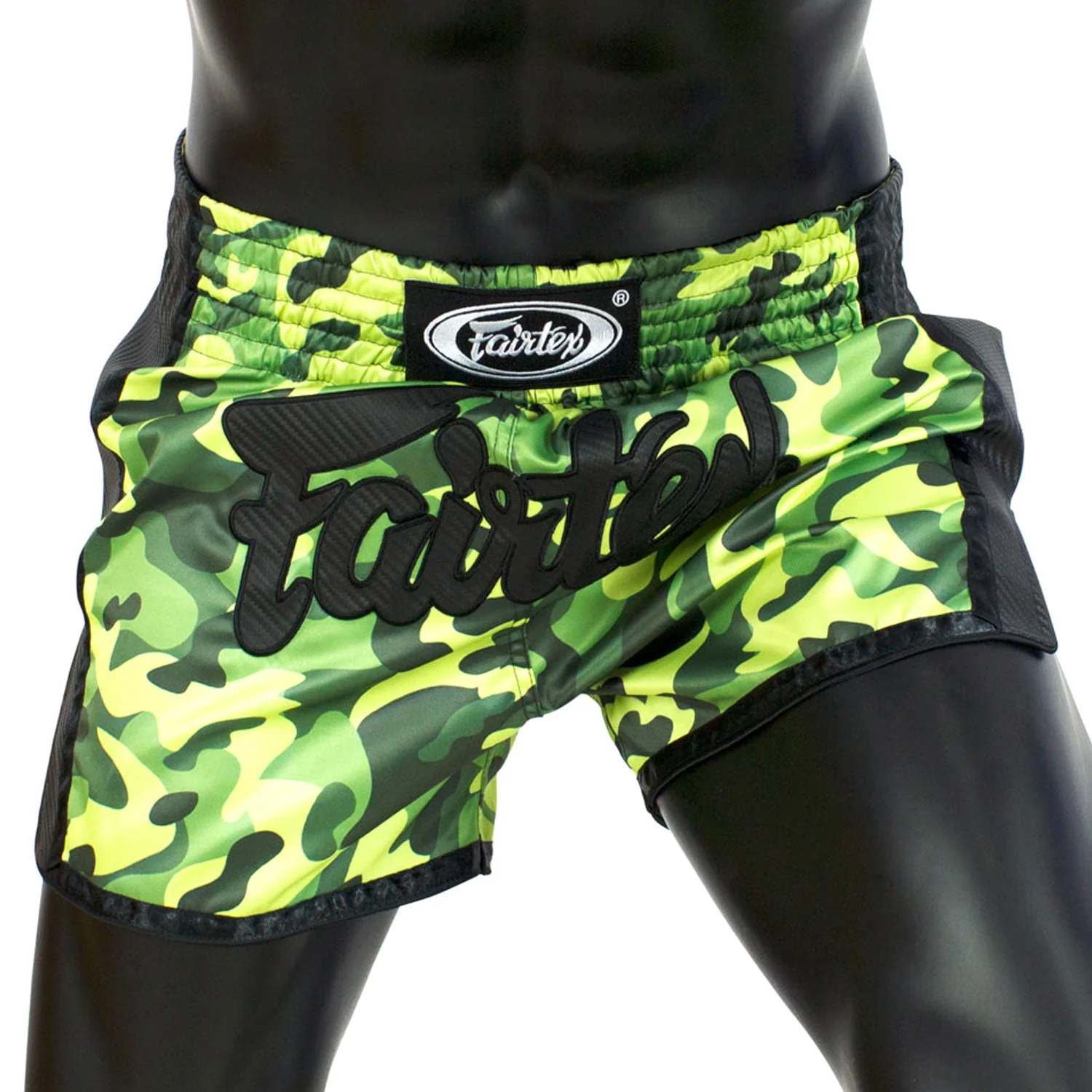 BS1710 Fairtex Slim Fit Muaythai Shorts Green Camo - Image 3