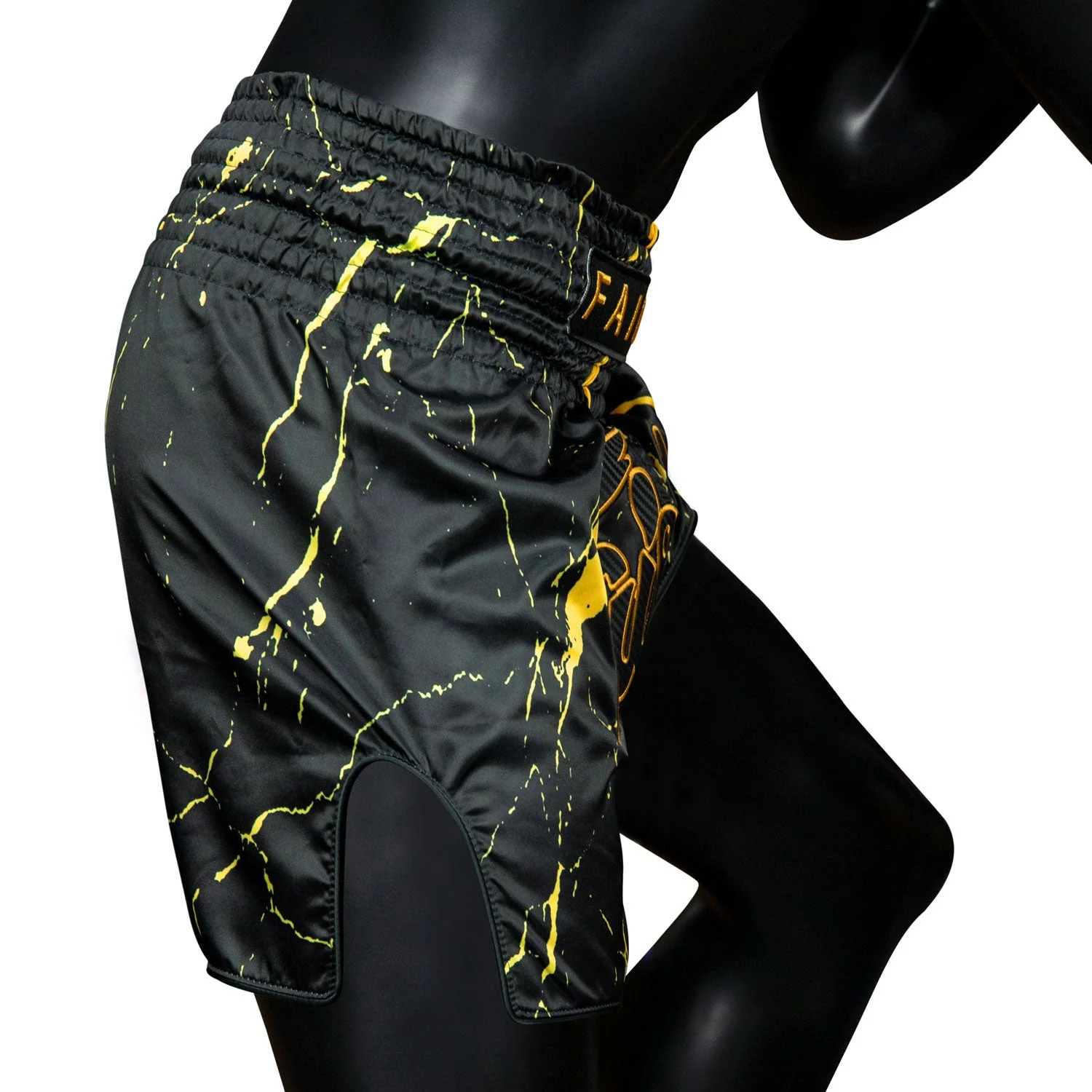 BS1947 Fairtex Black Marble Muaythai Shorts - Image 4