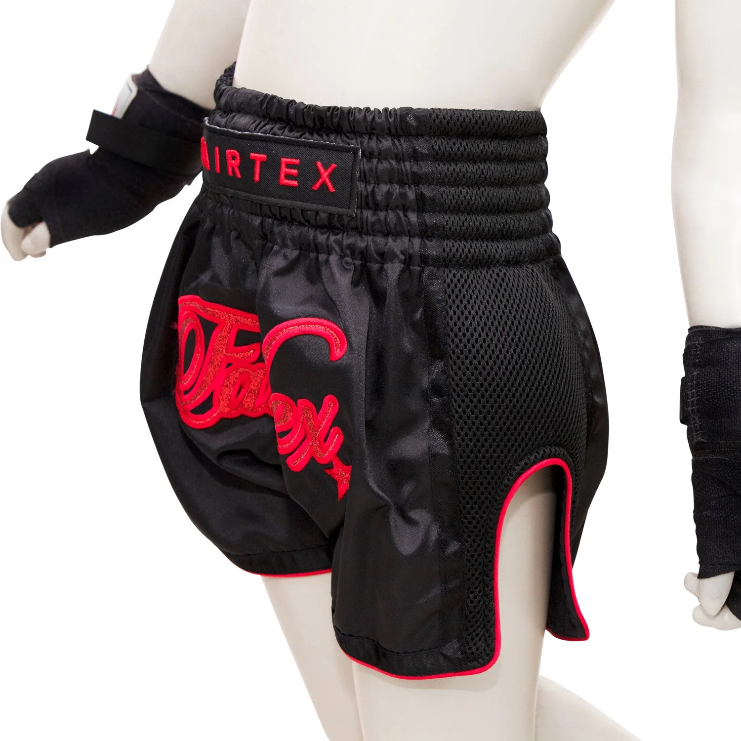 BSK2104 Fairtex Kids Muaythai Shorts Midnight Red - Image 4