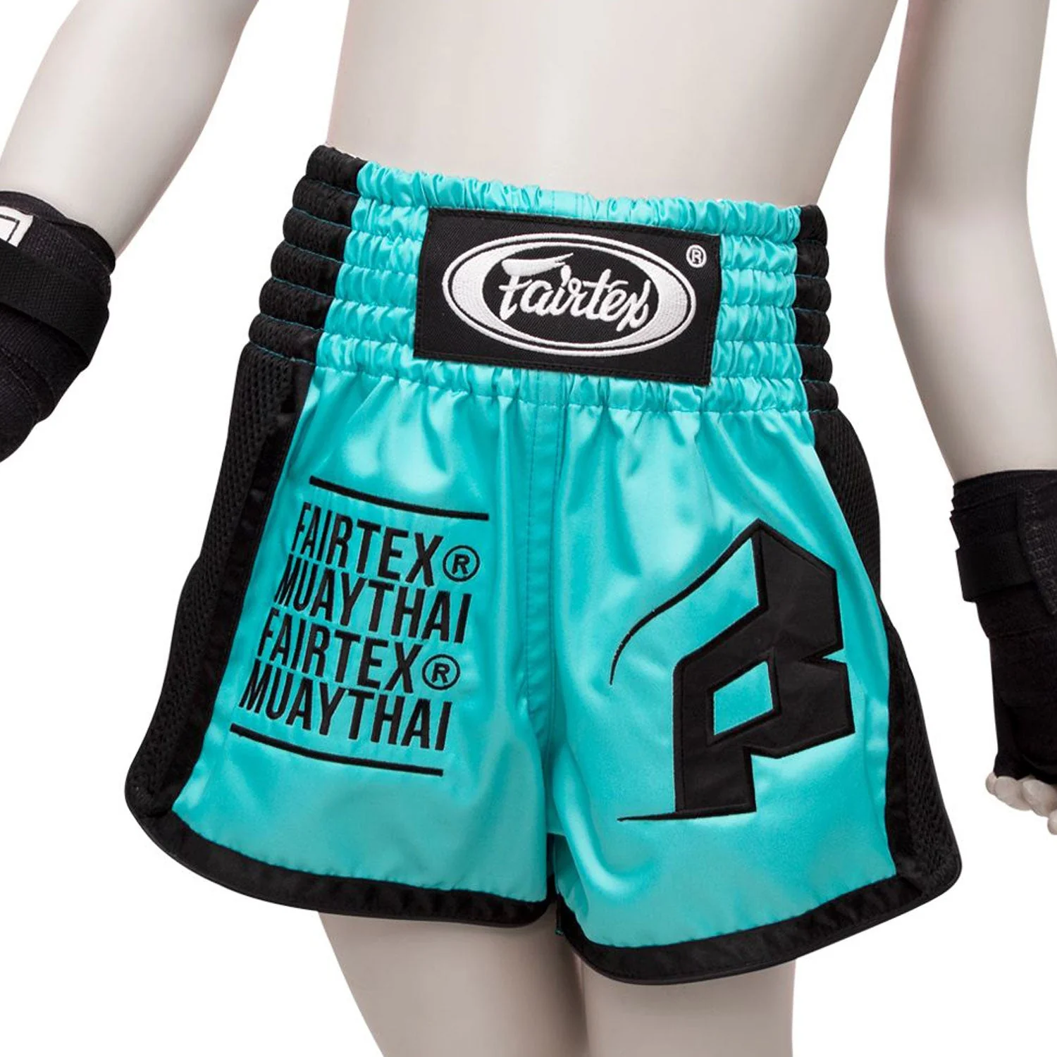BSK2107 Fairtex Kids Muaythai Shorts Turquoise - Image 3