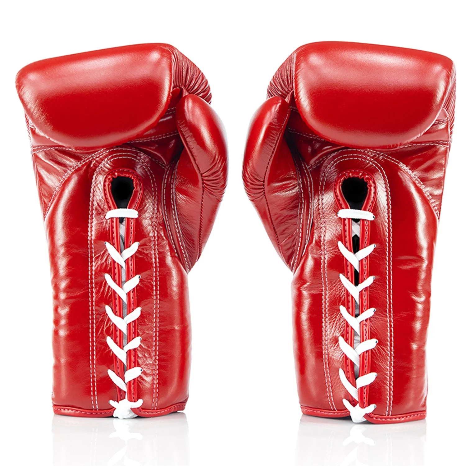 Fairtex BGL3 Lace-up Sparring Gloves - Red - Image 4