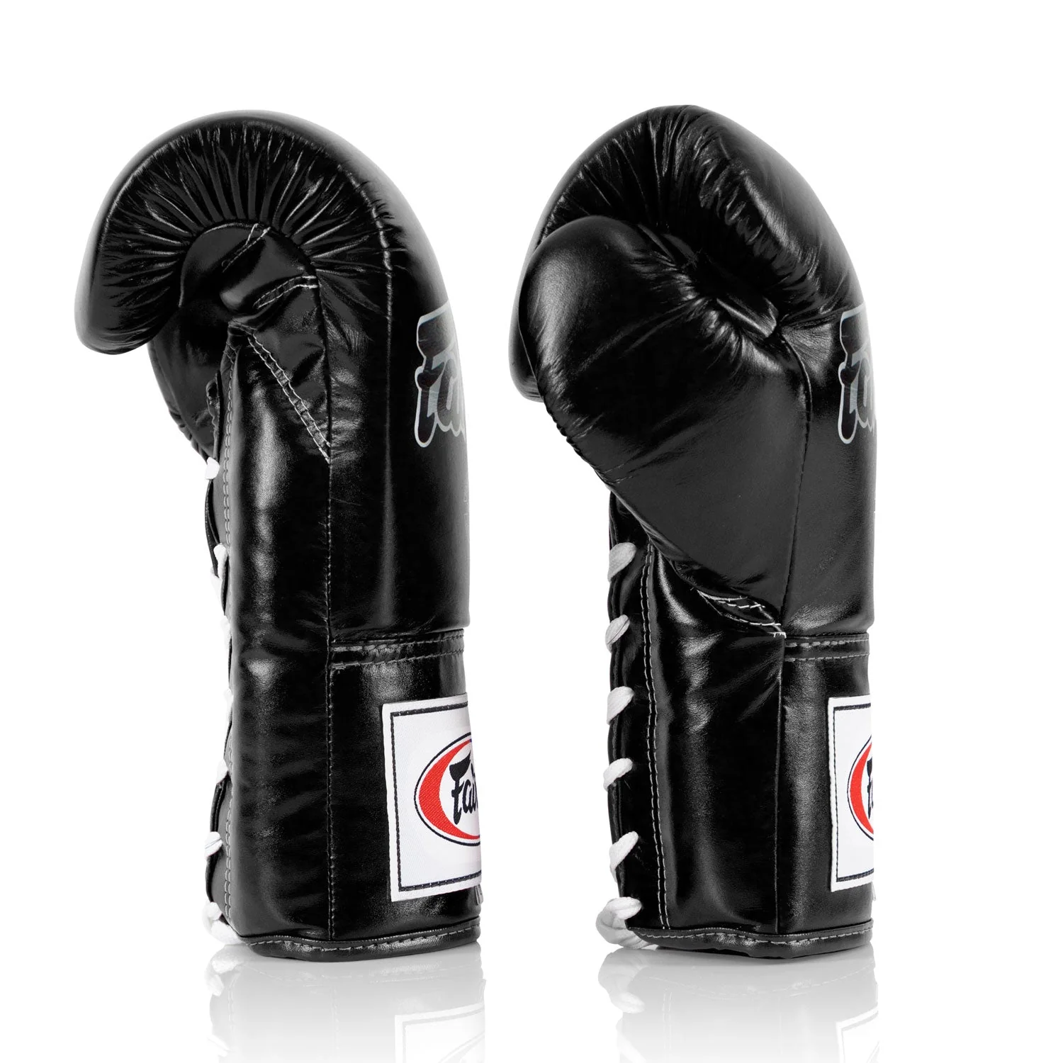 Fairtex BGL6 Lace-up Competition Boxing Gloves - Black - Image 3