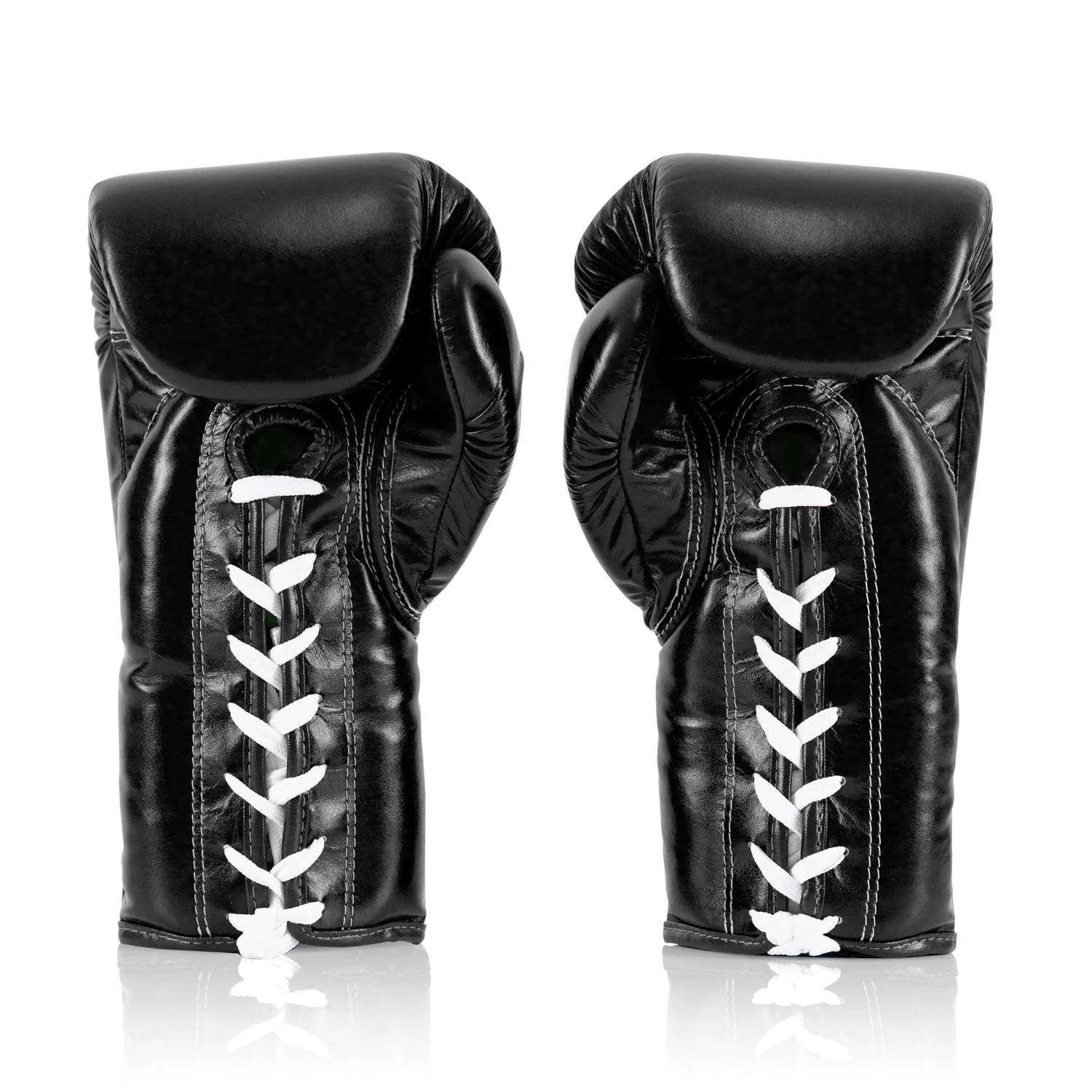 Fairtex BGL6 Lace-up Competition Boxing Gloves - Black - Image 4