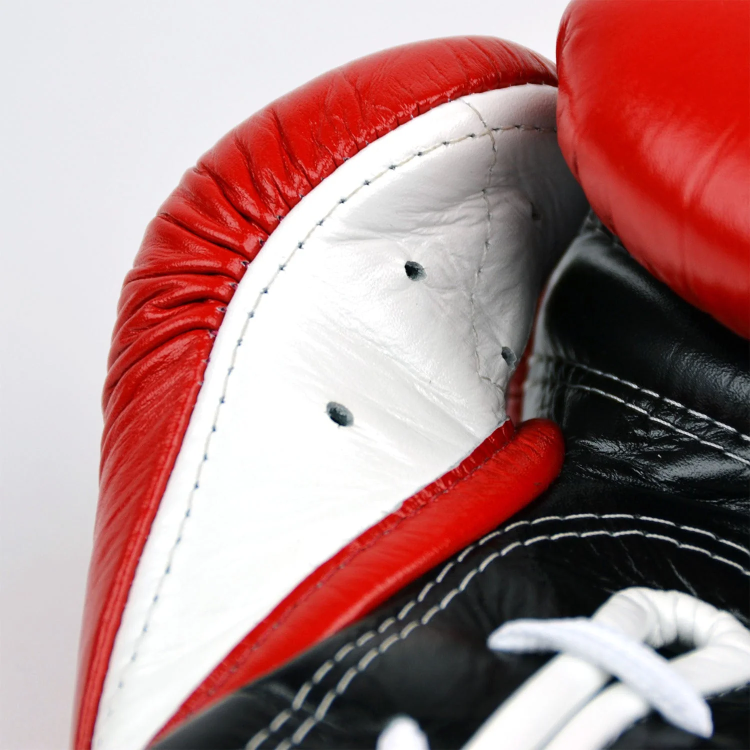 Fairtex BGL7 Mexican-Style Lace-up Training Gloves - Red-Black-White - Image 4