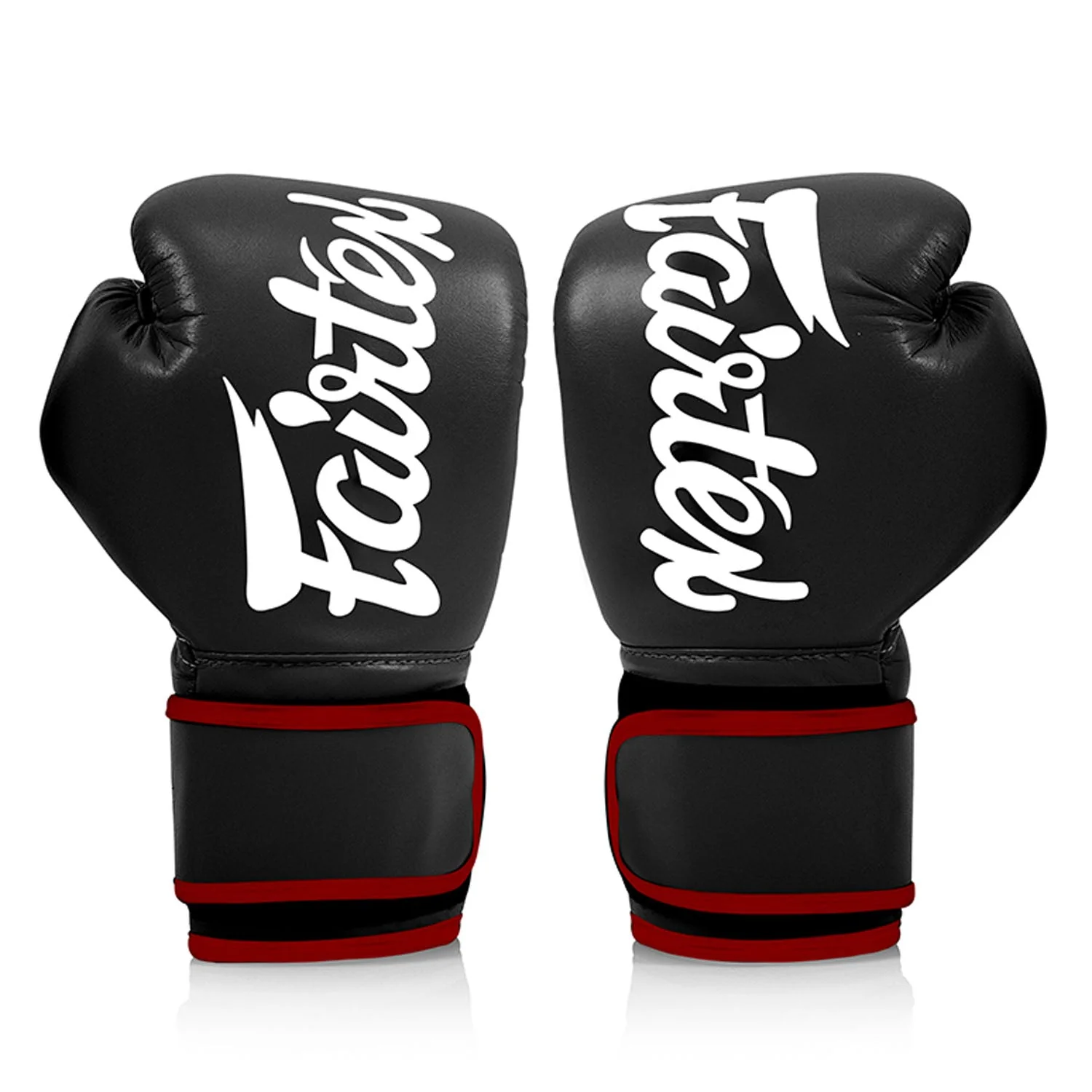 Fairtex BGV14 Microfibre Boxing Gloves - Black (Red Trim) - Image 2