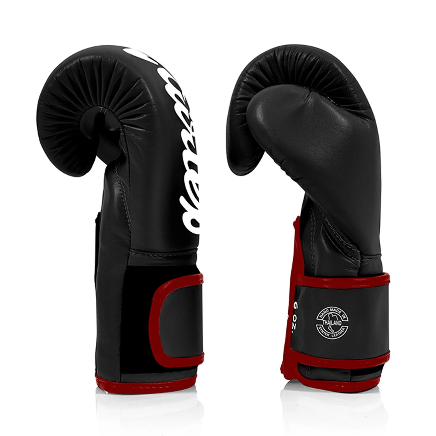 Fairtex BGV14 Microfibre Boxing Gloves - Black (Red Trim) - Image 4