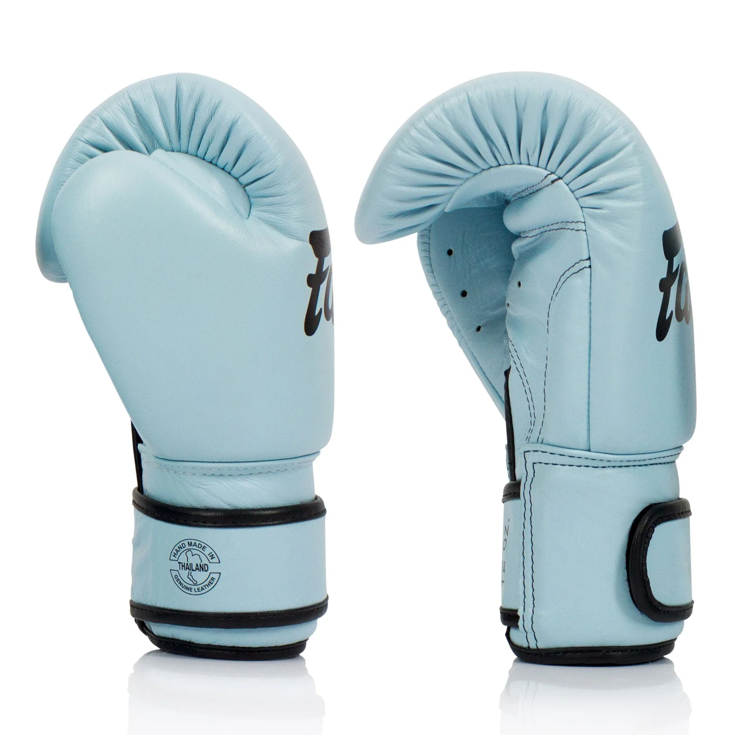 Fairtex BGV20 Leather Boxing Gloves - Pastel Blue - Image 4