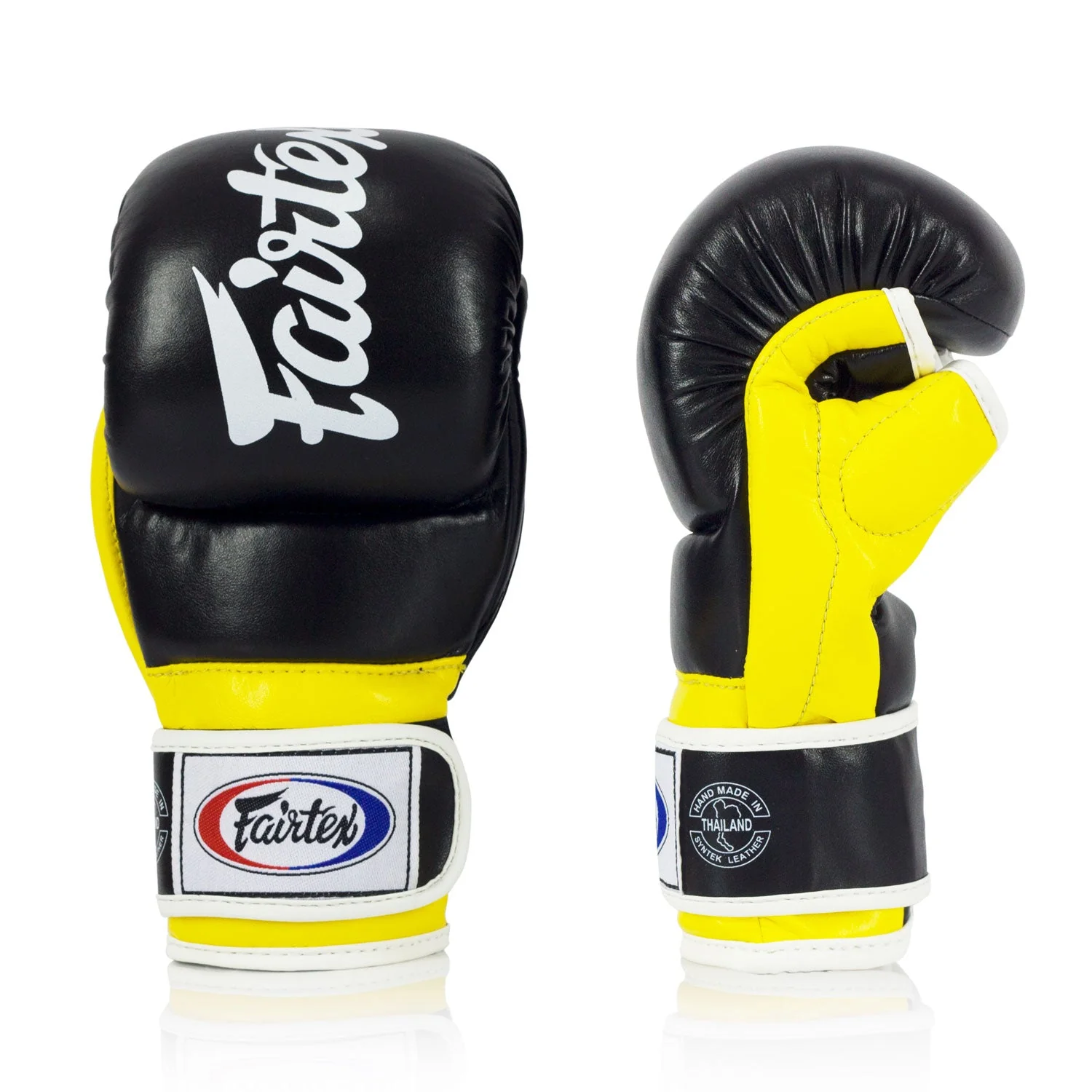 Fairtex FGV18 Super Sparring MMA Gloves - Black-Yellow - Image 2