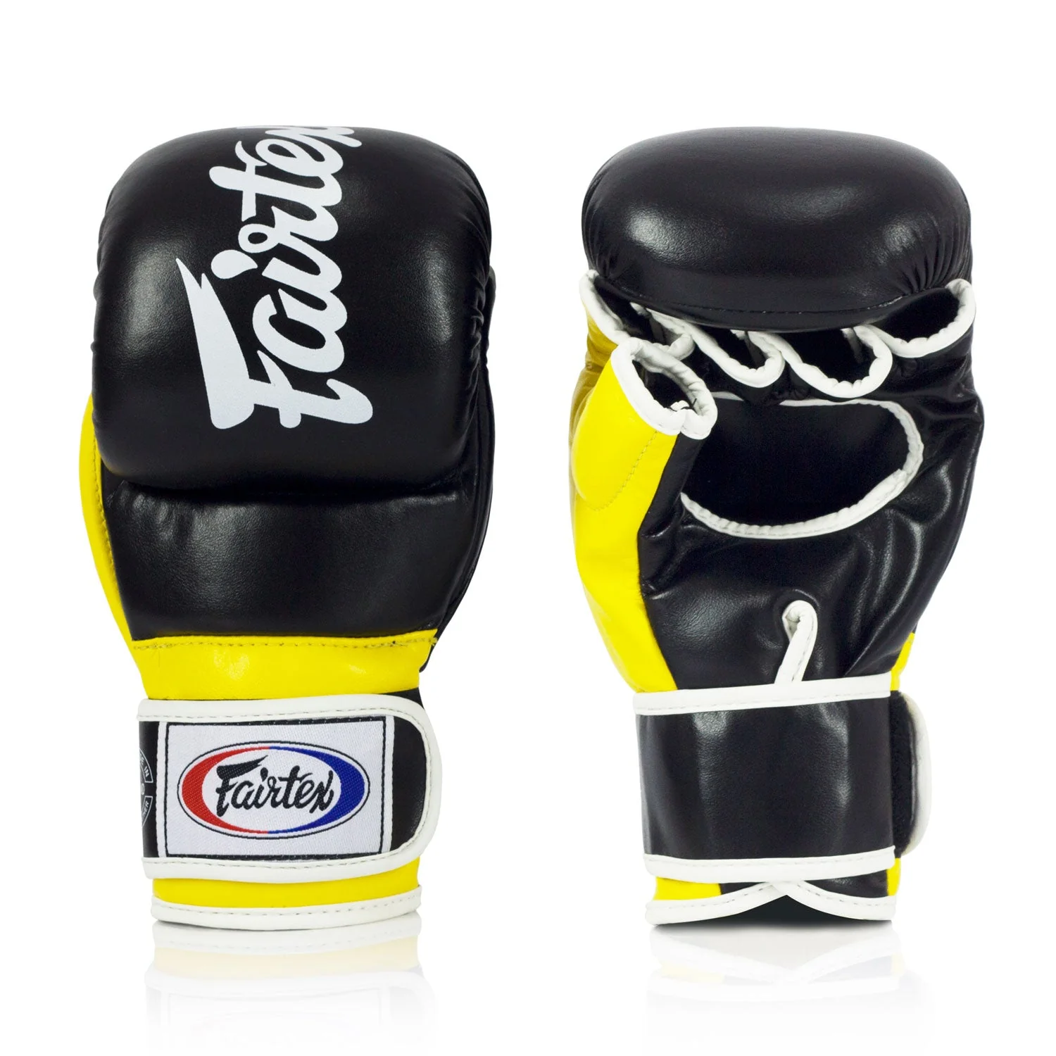 Fairtex FGV18 Super Sparring MMA Gloves - Black-Yellow - Image 3
