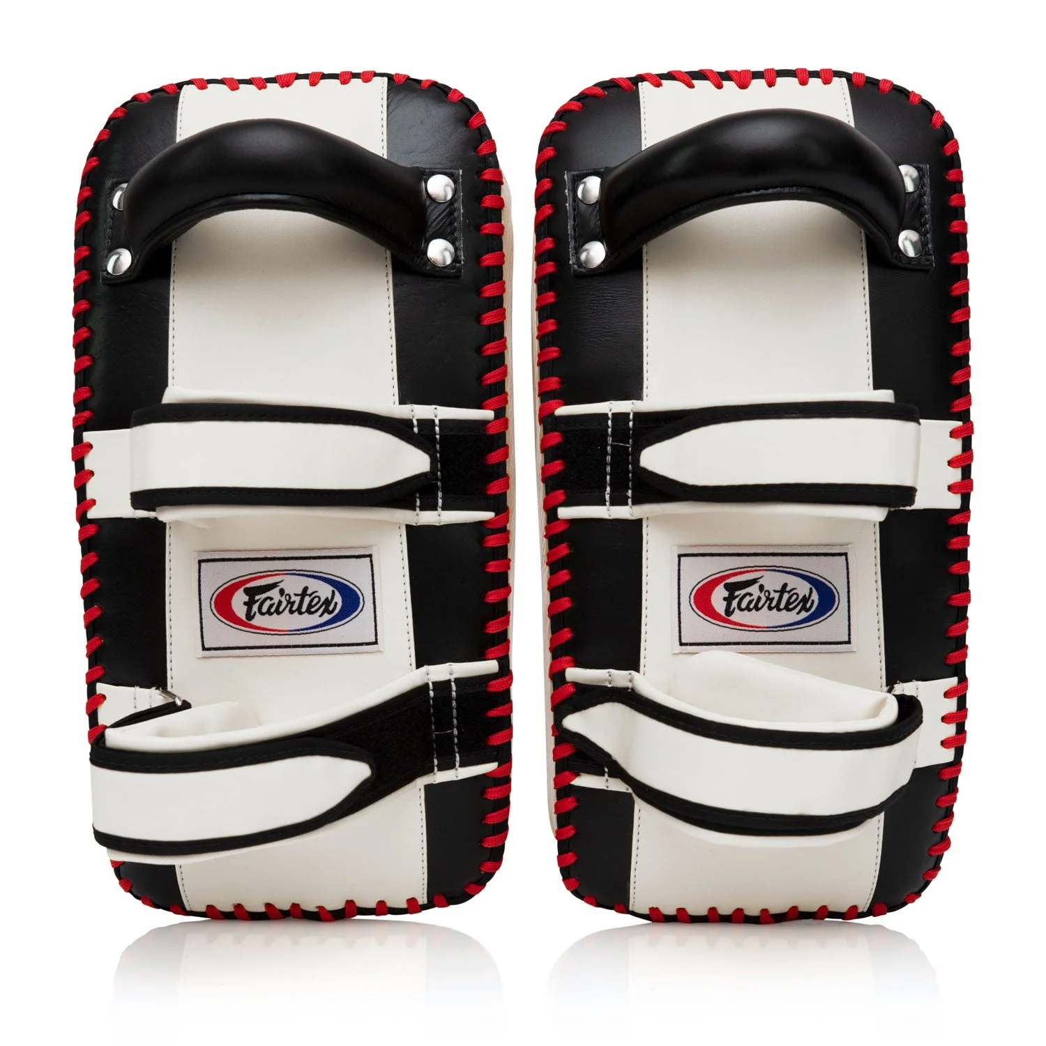 Fairtex KPLC2 Curved Thai Kick Pads Standard - Black-White - Image 4