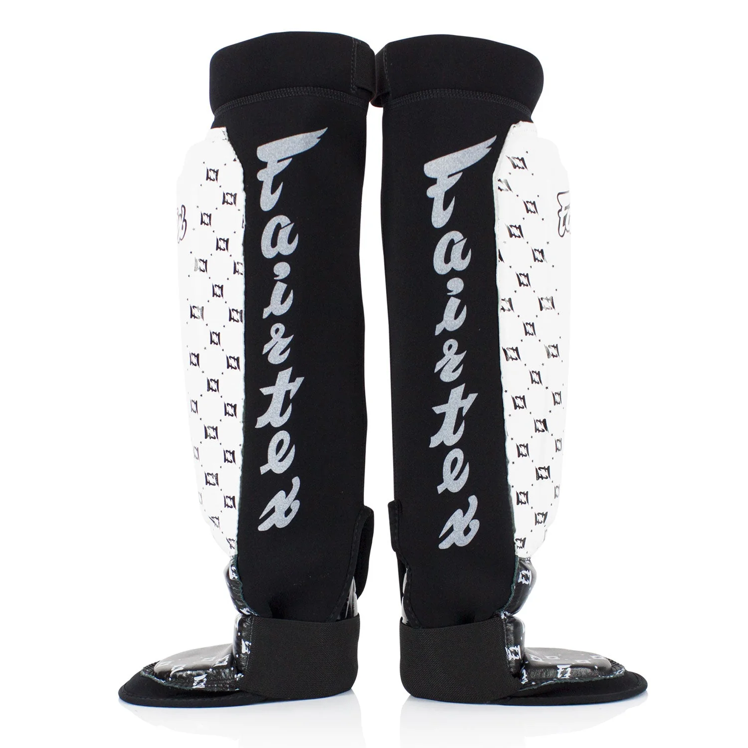Fairtex SP6 Neoprene MMA Shin Pads - White-Black - Image 2