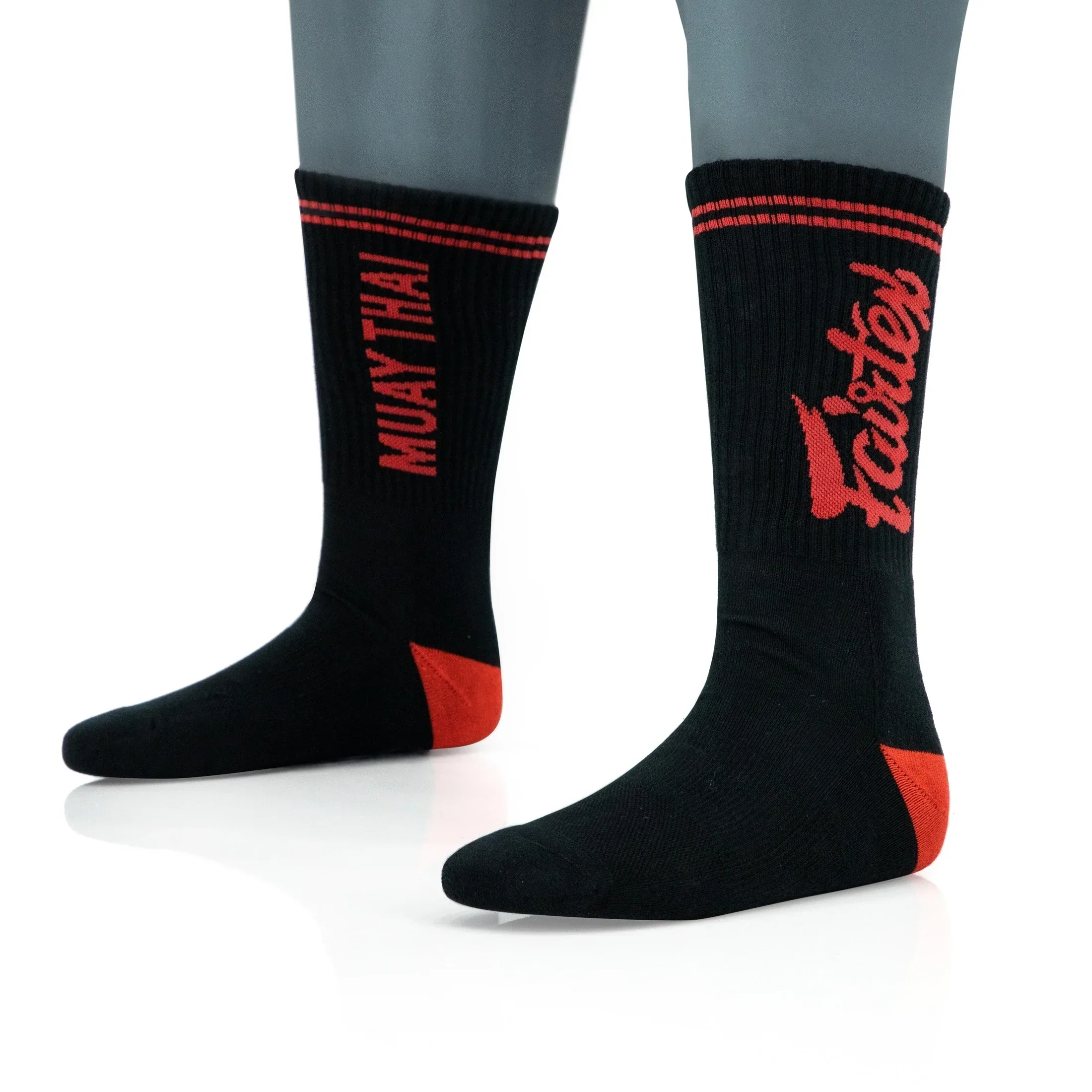 Fairtex Sports Socks Black-Red - Image 2