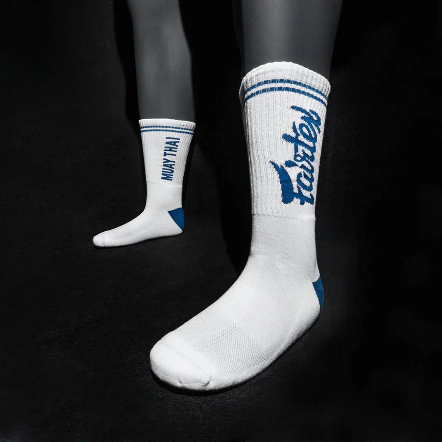 Fairtex Sports Socks White-Blue - Image 3