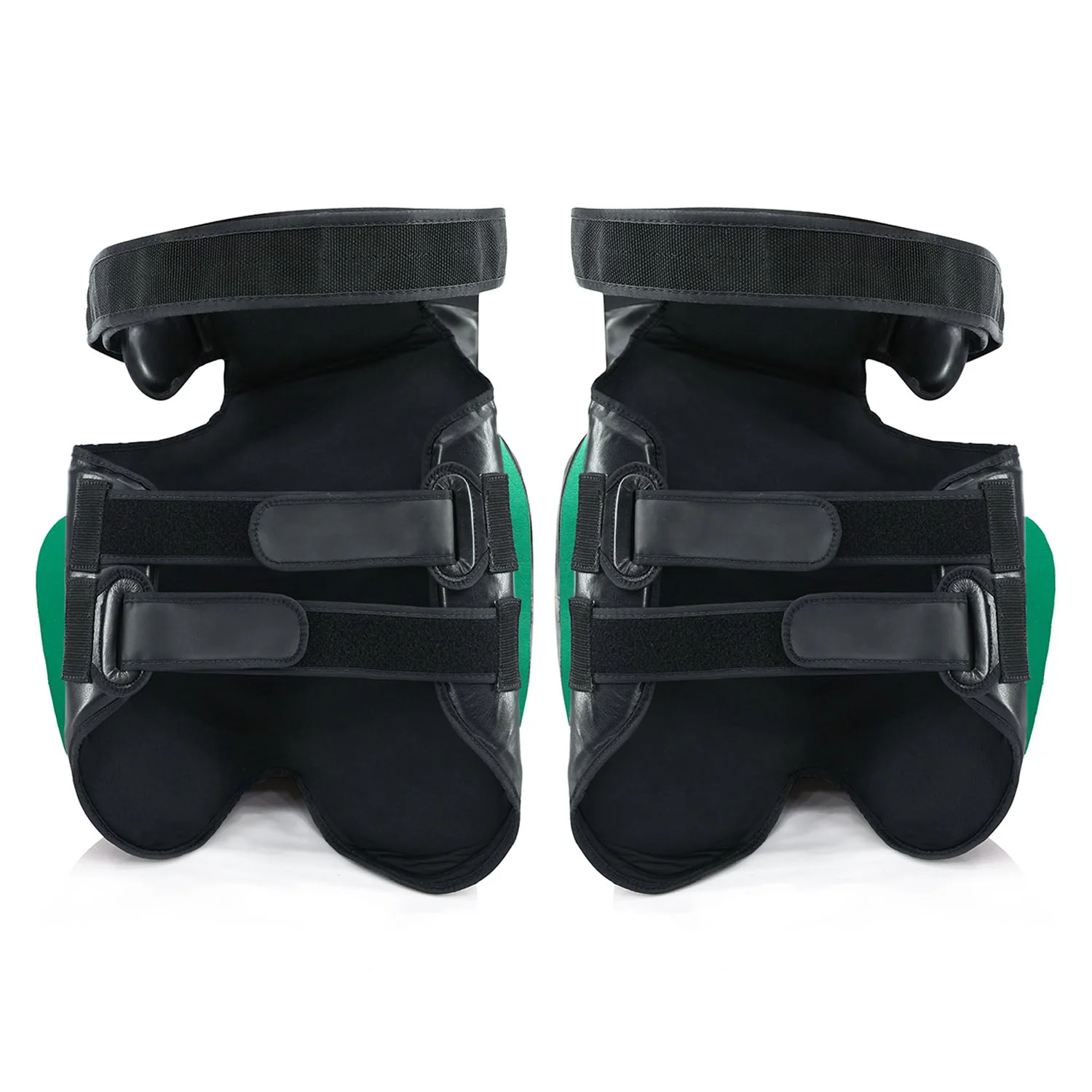 Fairtex TP5 Ultra Lite Thigh Pads - Black-Green - Image 2