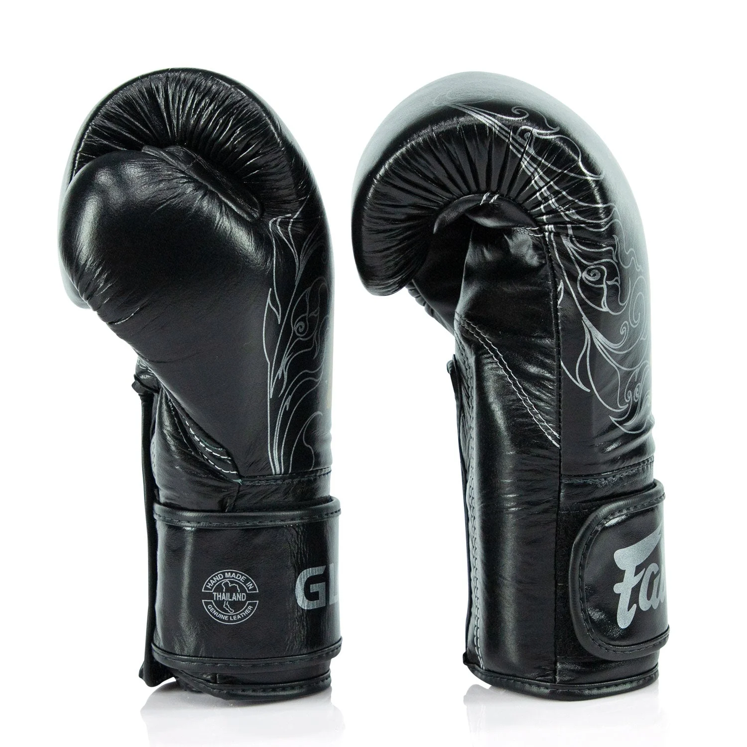Fairtex X Glory BGVG3 Velcro Boxing Gloves - Black-Gold - Image 3