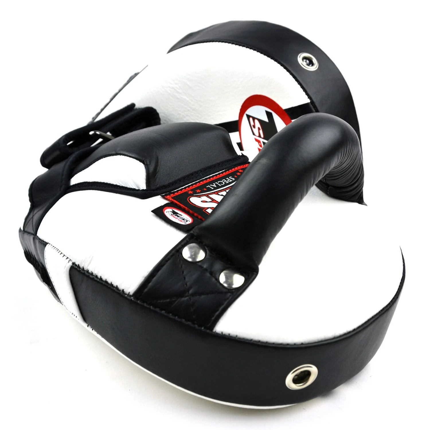 KPL11 Twins Curved Leaf-Shape Kick Pads White-Black - Image 4
