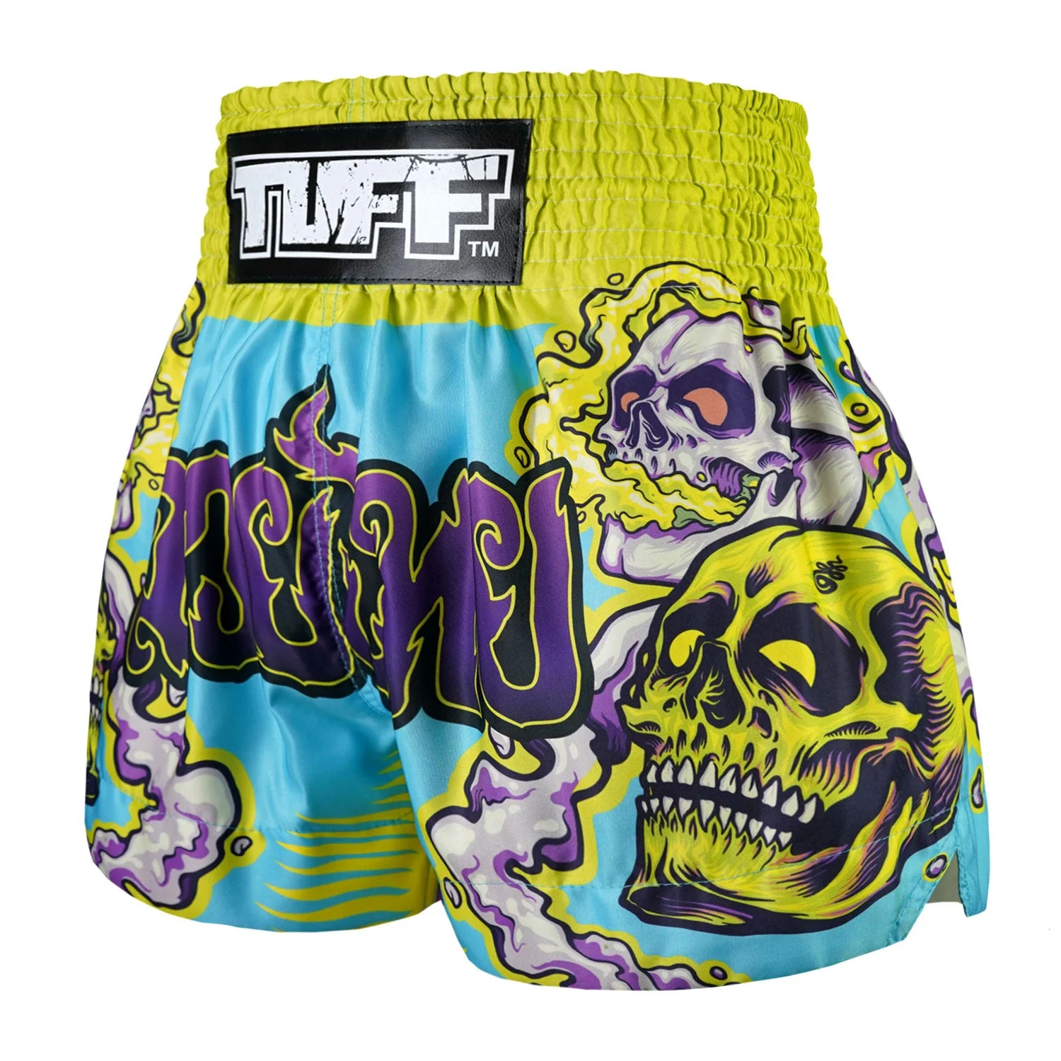 MS682 TUFF Muay Thai Shorts Trippy Skull - Image 2