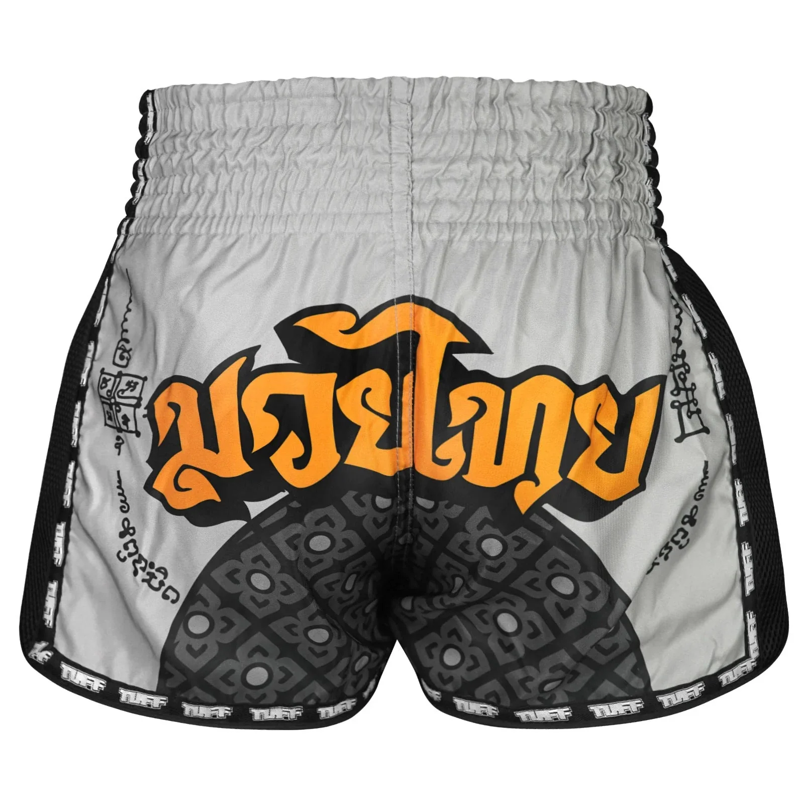 MSC118 TUFF Muaythai Shorts Retro Style Hanuman Yantra with War Flag - Image 3