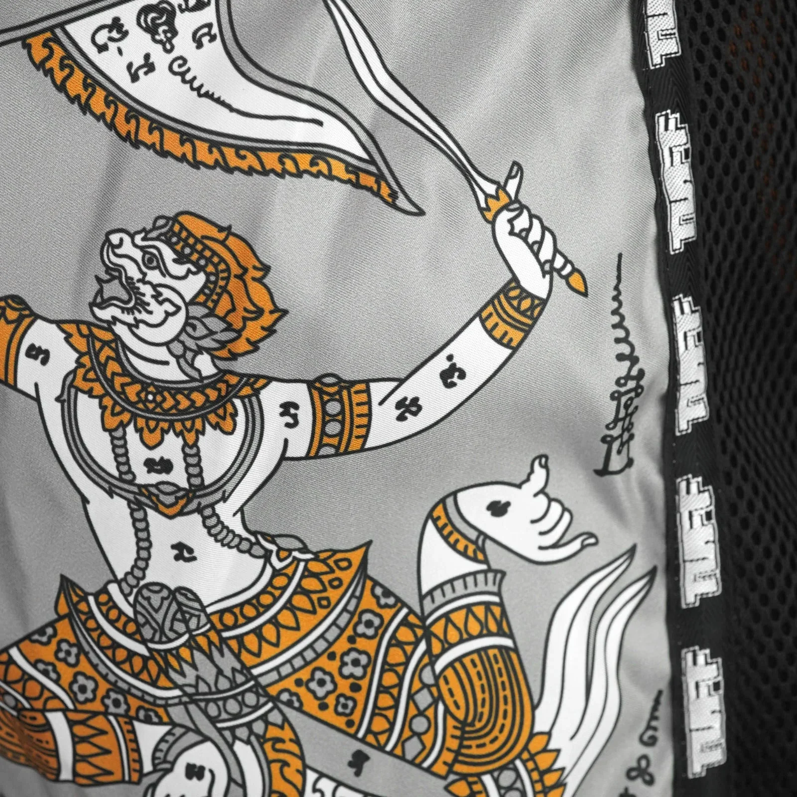 MSC118 TUFF Muaythai Shorts Retro Style Hanuman Yantra with War Flag - Image 5