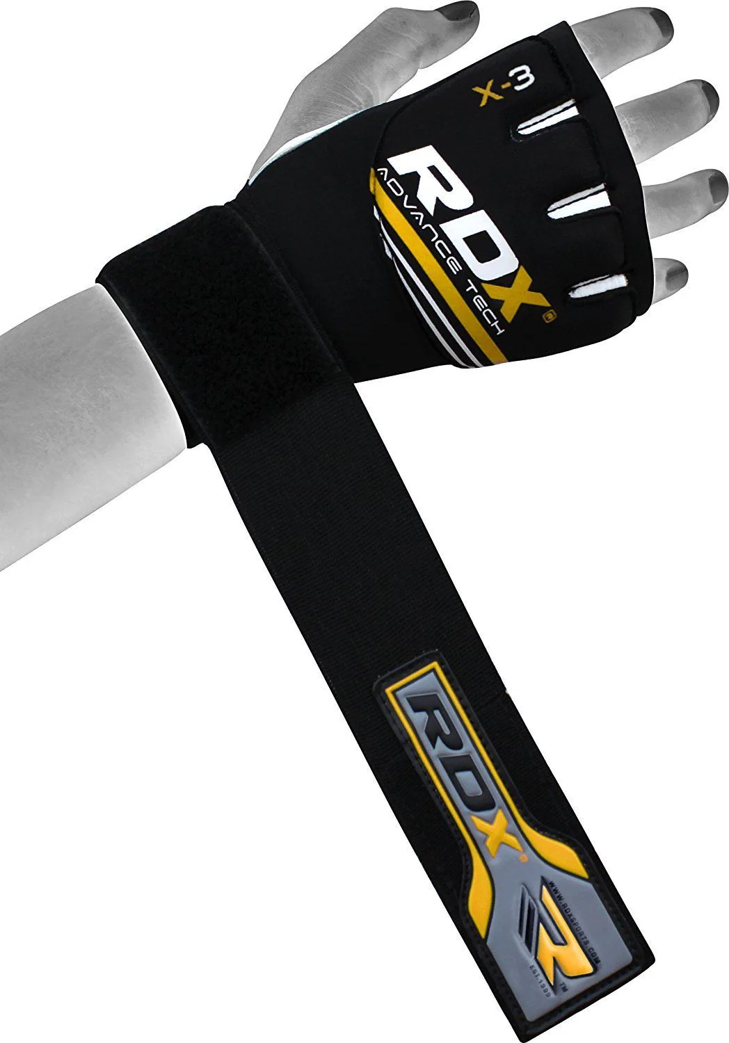 RDX X3 Neoprene Gel Grappling Gloves - Yellow - Image 3