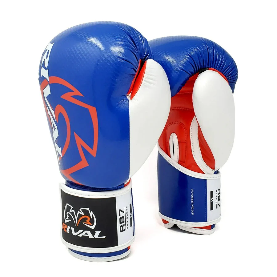 Rival RB7 Fitness Plus Bag Gloves White/Red/Blue - Image 3