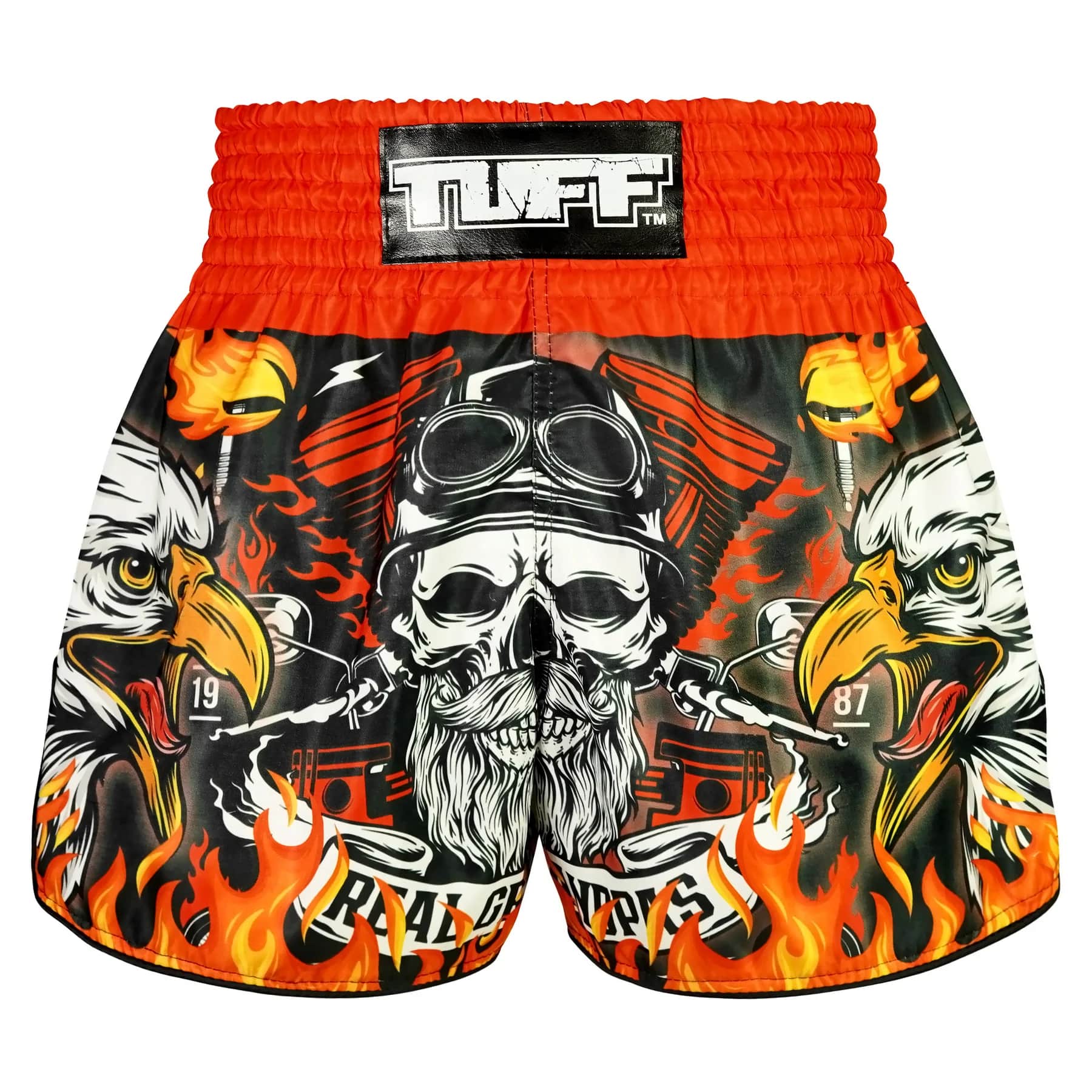 RMS108 TUFF High-Cut Retro Muaythai Shorts Graybeard and The Eagle