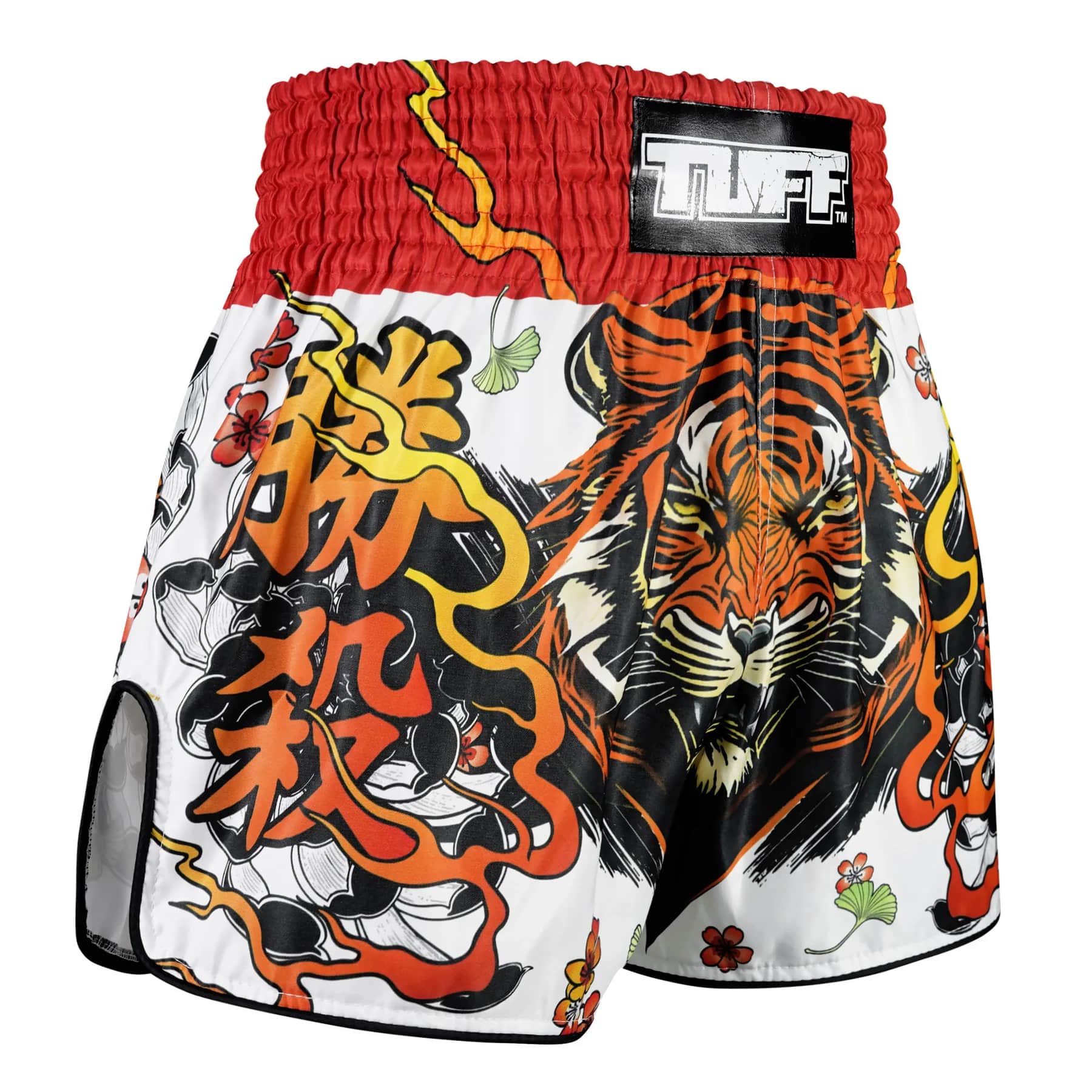 RMS110 TUFF High-Cut Retro Muaythai Shorts Tora Chikara Power of Tiger - Image 4