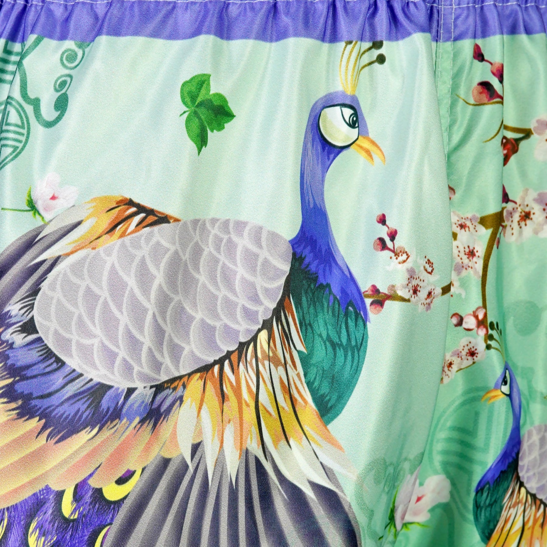 RMS112 TUFF High-Cut Retro Muaythai Shorts Yugana Kujaku The Elegance Peacock - Image 5