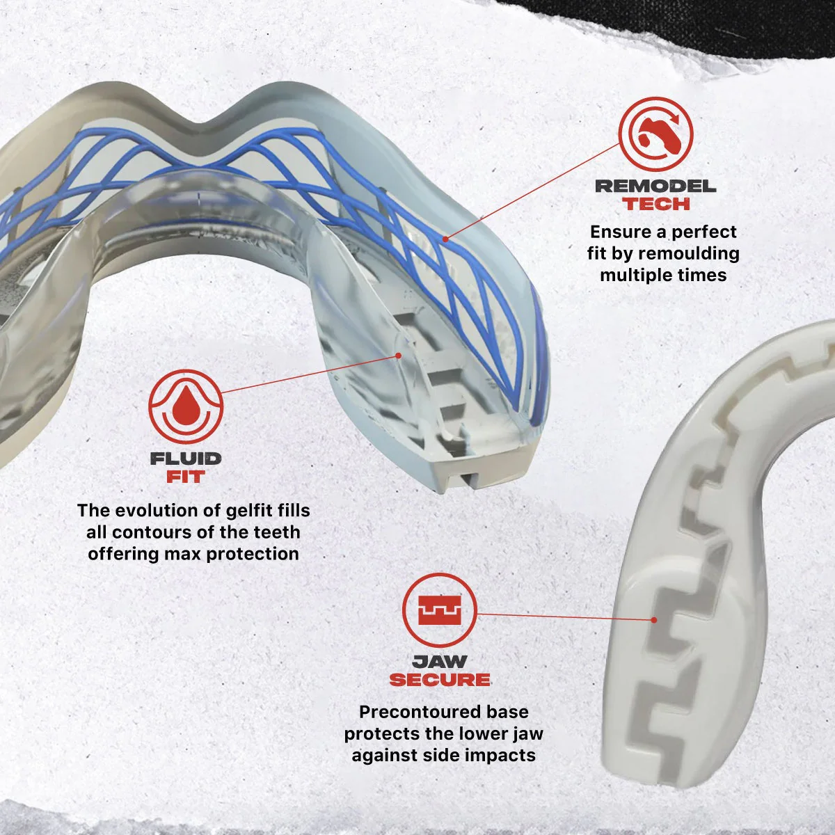 SafeJawz Nitro Mouth Guard White-Blue - Image 3