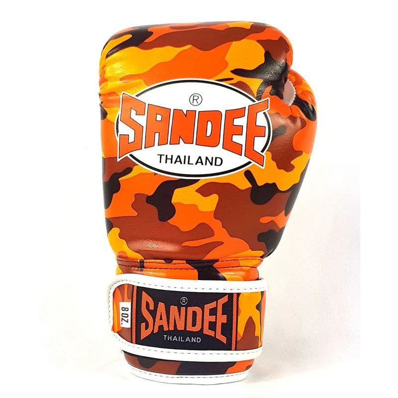 Sandee Kids Muay Thai Gloves Camo Orange - Image 4