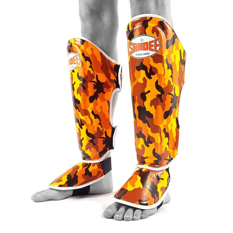 Sandee Kids Shin Guards Camo Orange - Image 5