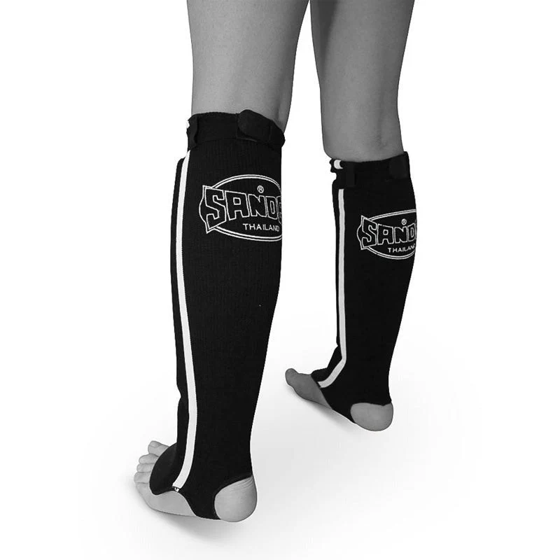Sandee Slip-on Competition Shinguards Black-White - Image 2
