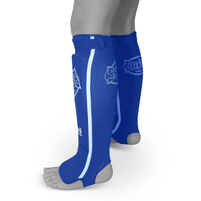 Sandee Slip-on Competition Shinguards Blue-White - Image 2