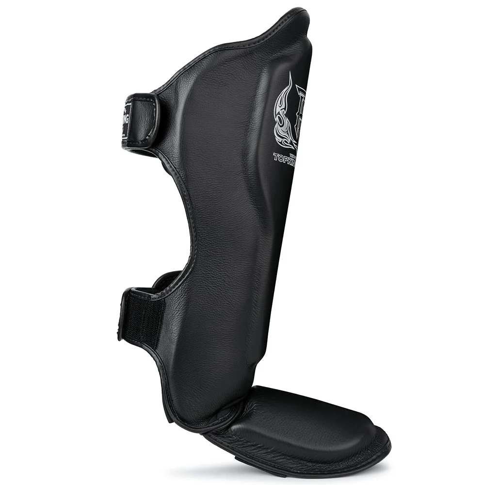Top King TKSGP-GL Pro Leather Shin Guards Black - Image 3