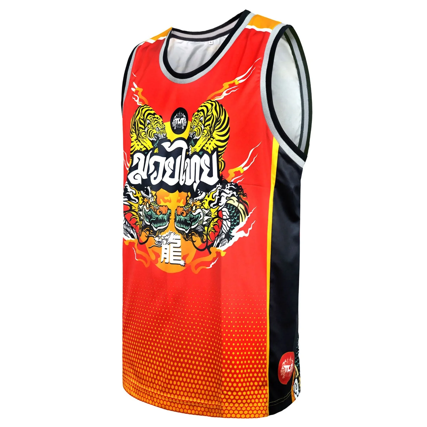TT104 TUFF Tank Top Red Chinese Dragon and Tiger - Image 2