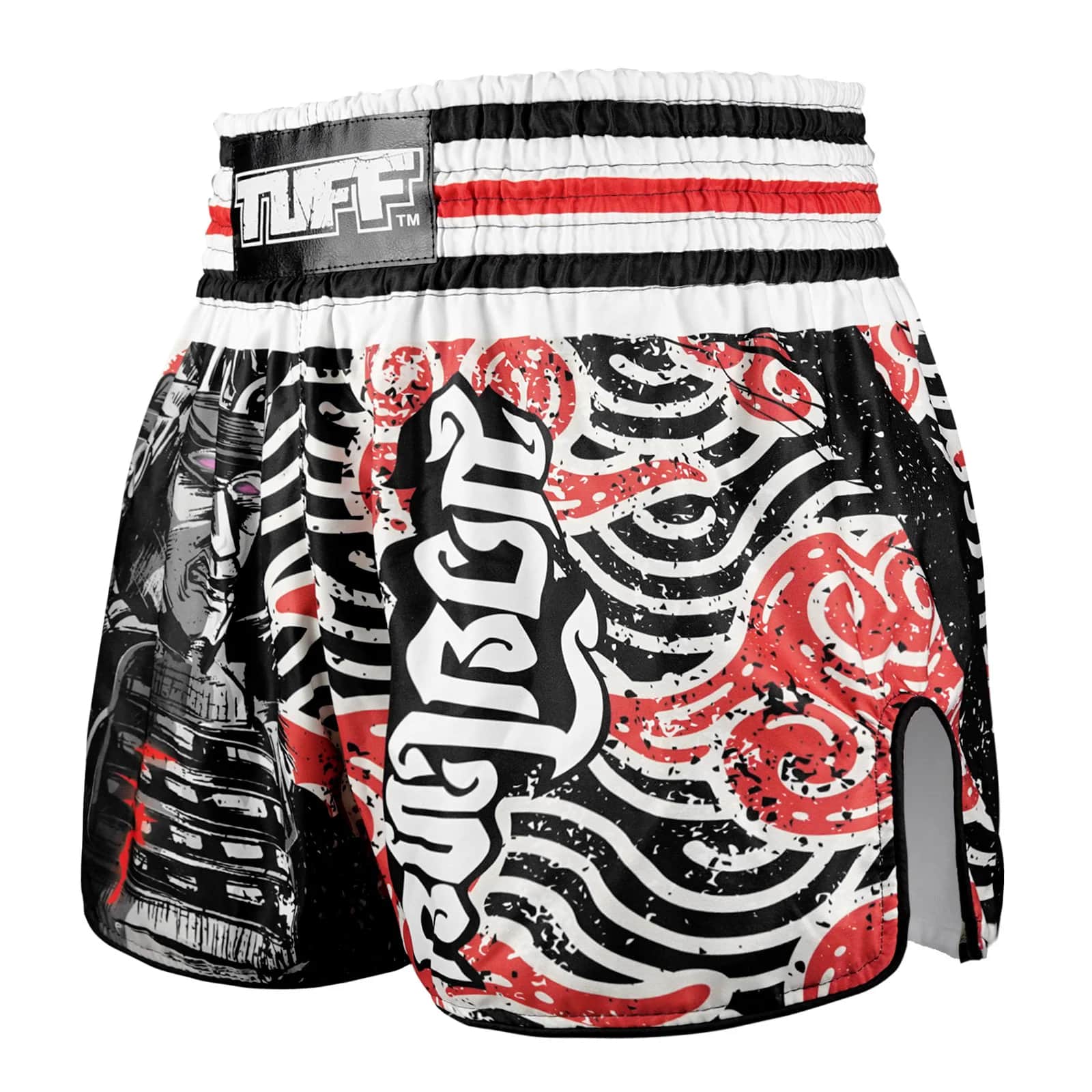 TUFF High-Cut Retro Muaythai Shorts - RMS102 - Waves of Bushido Elegance - Image 2