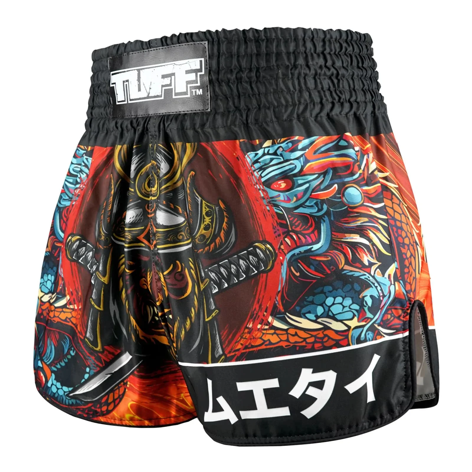 TUFF High-Cut Retro Muaythai Shorts - RMS103 - Seraphic Seiryu Samurai Saga - Image 2