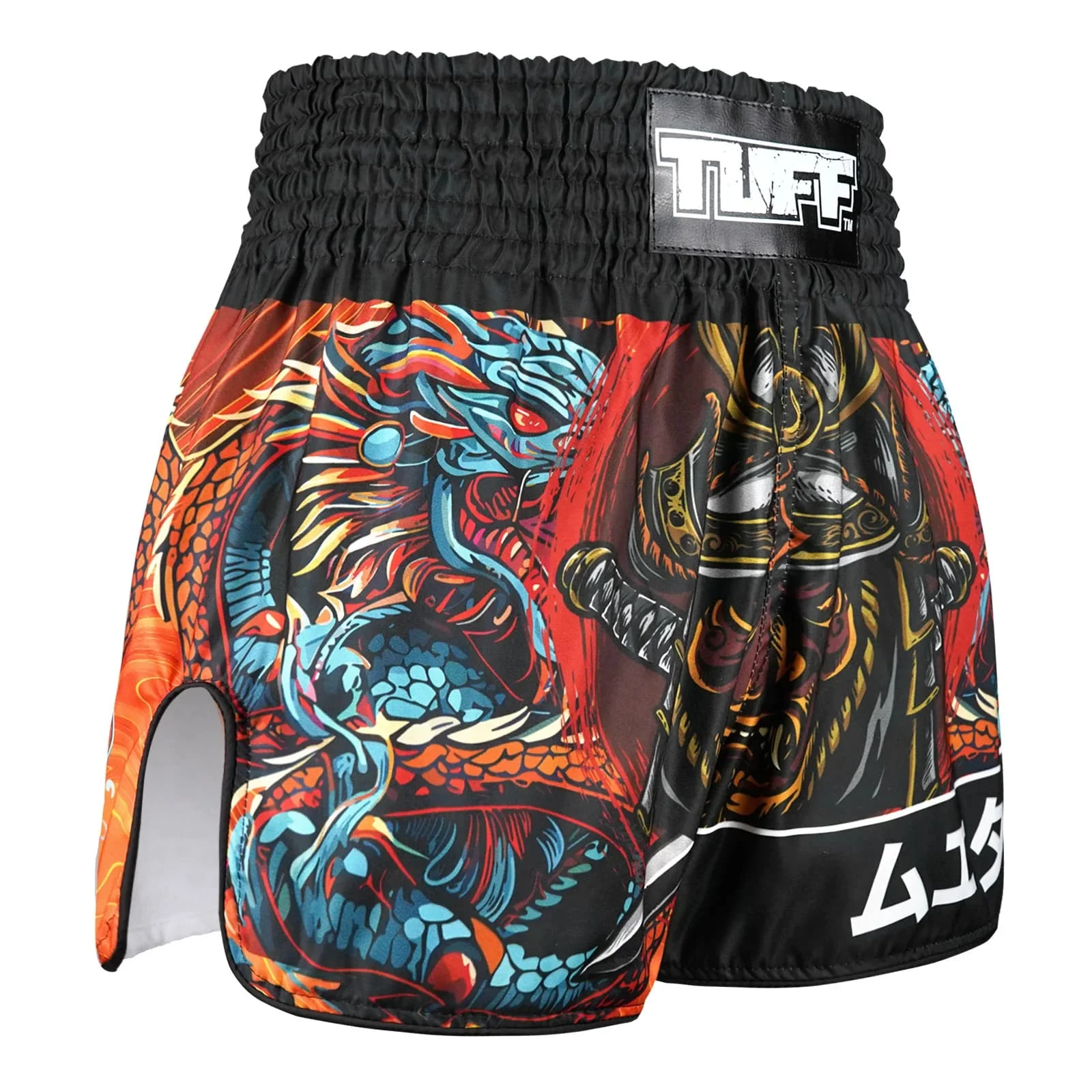TUFF High-Cut Retro Muaythai Shorts - RMS103 - Seraphic Seiryu Samurai Saga - Image 4