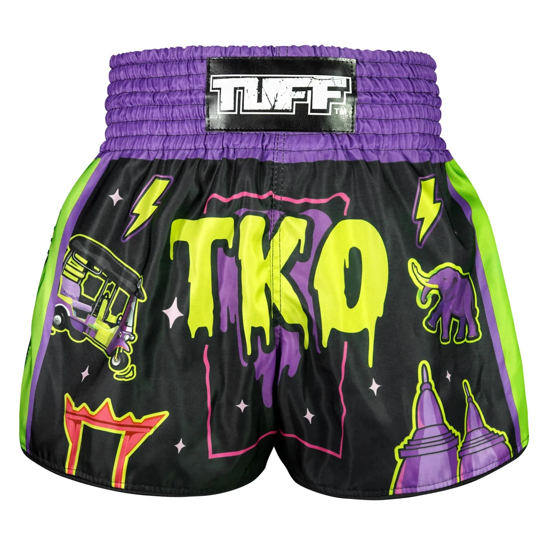 TUFF High-Cut Retro Muaythai Shorts - RMS118 - The TKO Night - Image 3