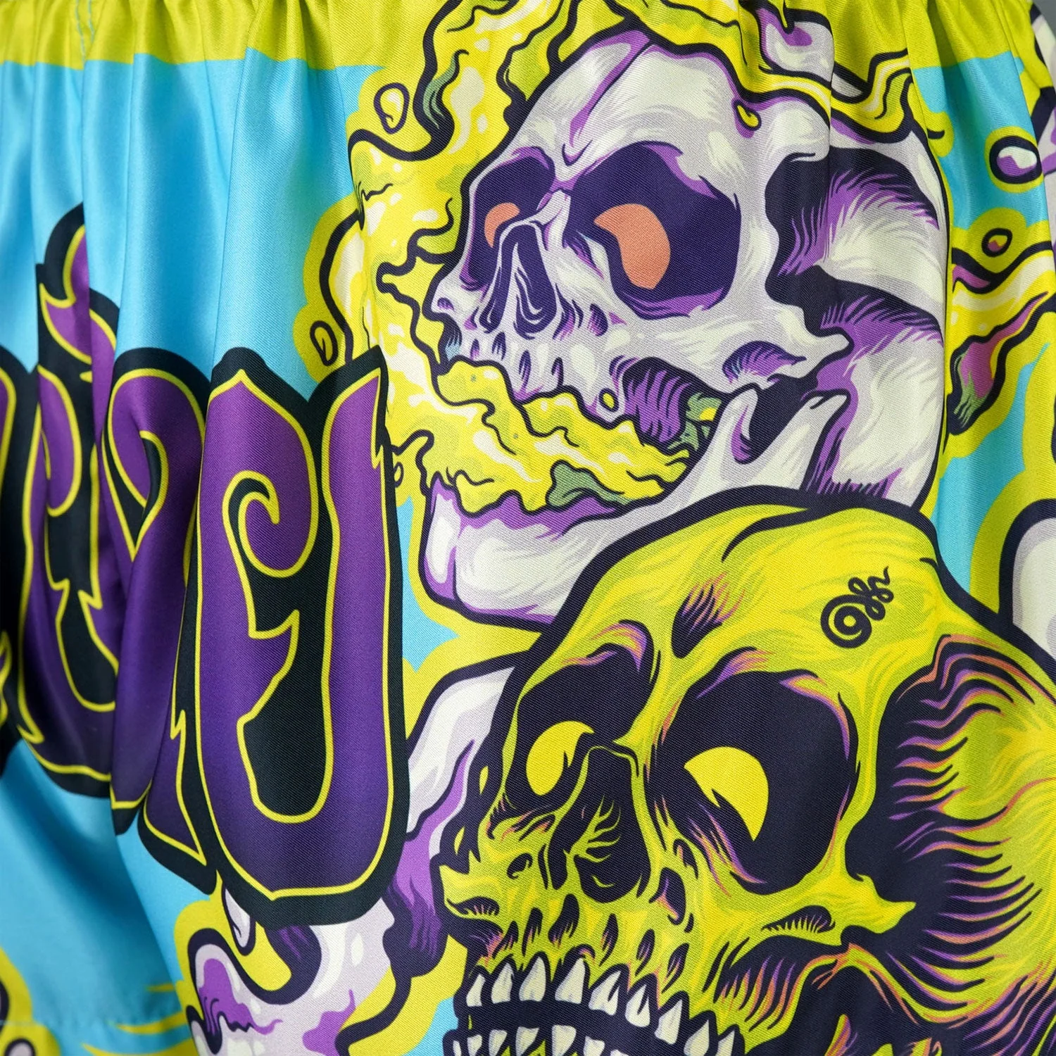 TUFF Muay Thai Shorts - MS682 - Trippy Skull - Image 5