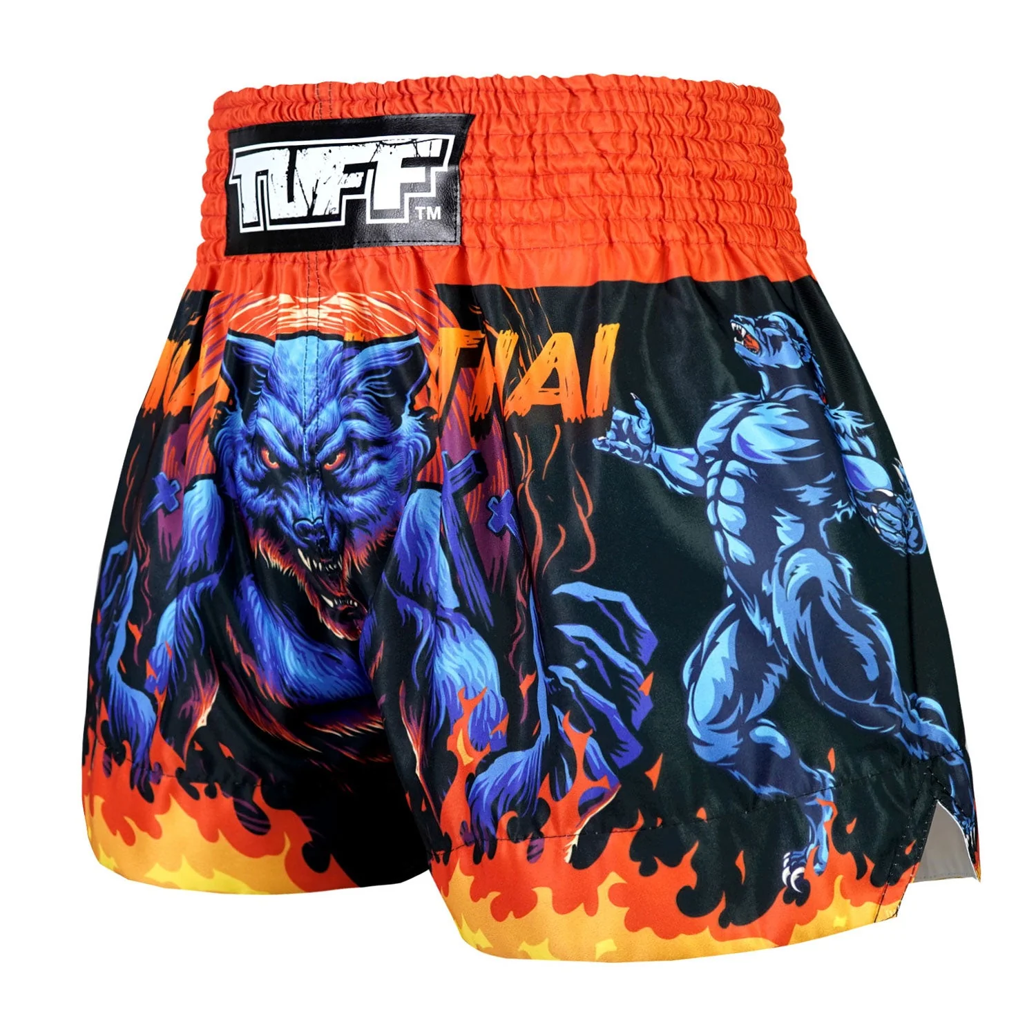 TUFF Muay Thai Shorts - MS683 - Midnight Werewolf - Image 2