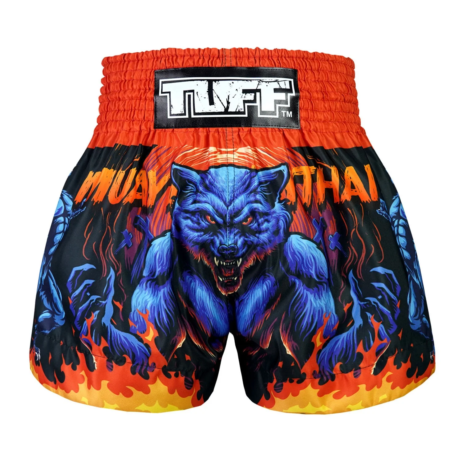 TUFF Muay Thai Shorts - MS683 - Midnight Werewolf - Image 3