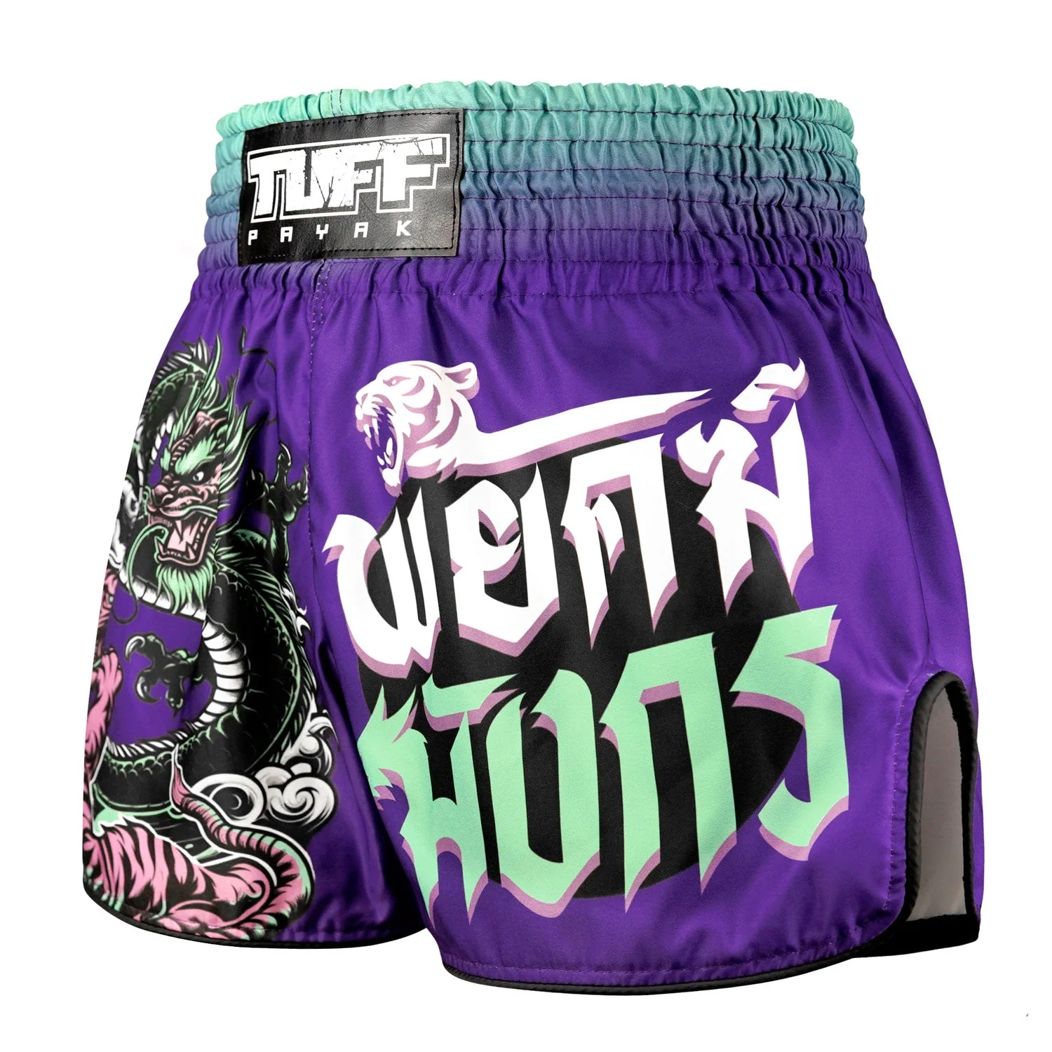 TUFF Payak Muay Thai Shorts - RMS012 - Shadow & Flame - Image 2