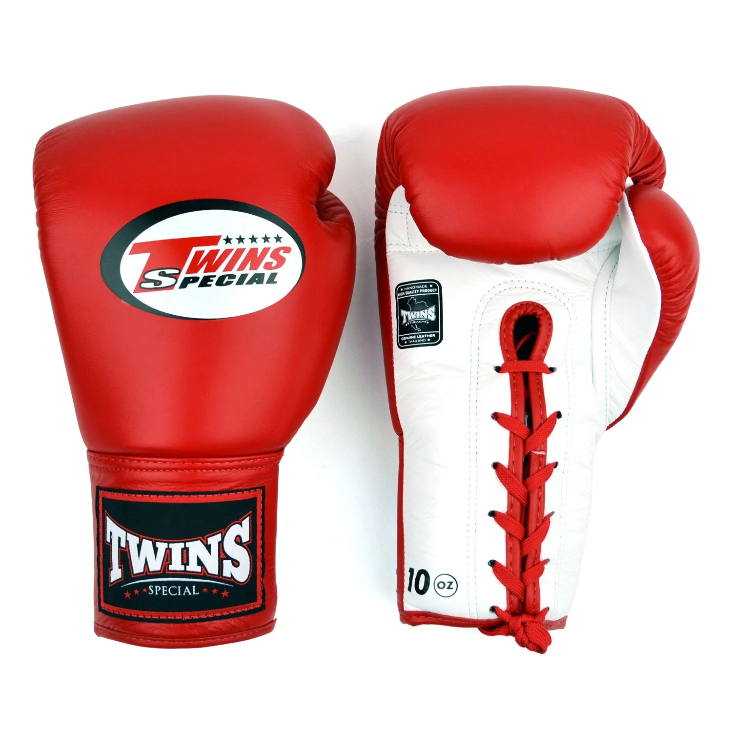 Twins Special BGLL1 Lace-up Boxing Gloves - Red-White - Image 2