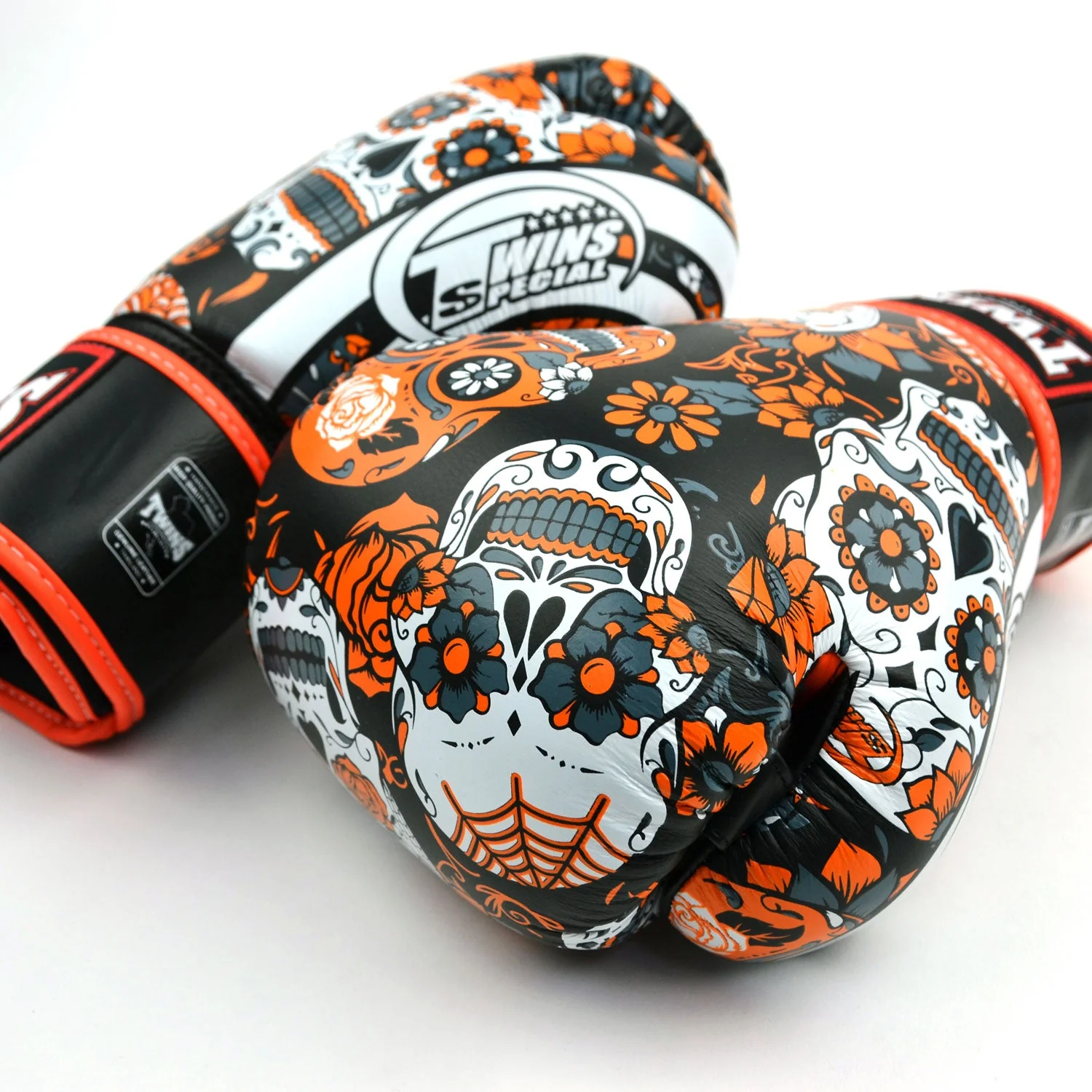Twins Special FBGVL4-53 Boxing Gloves - Calaveras - Orange - Image 2