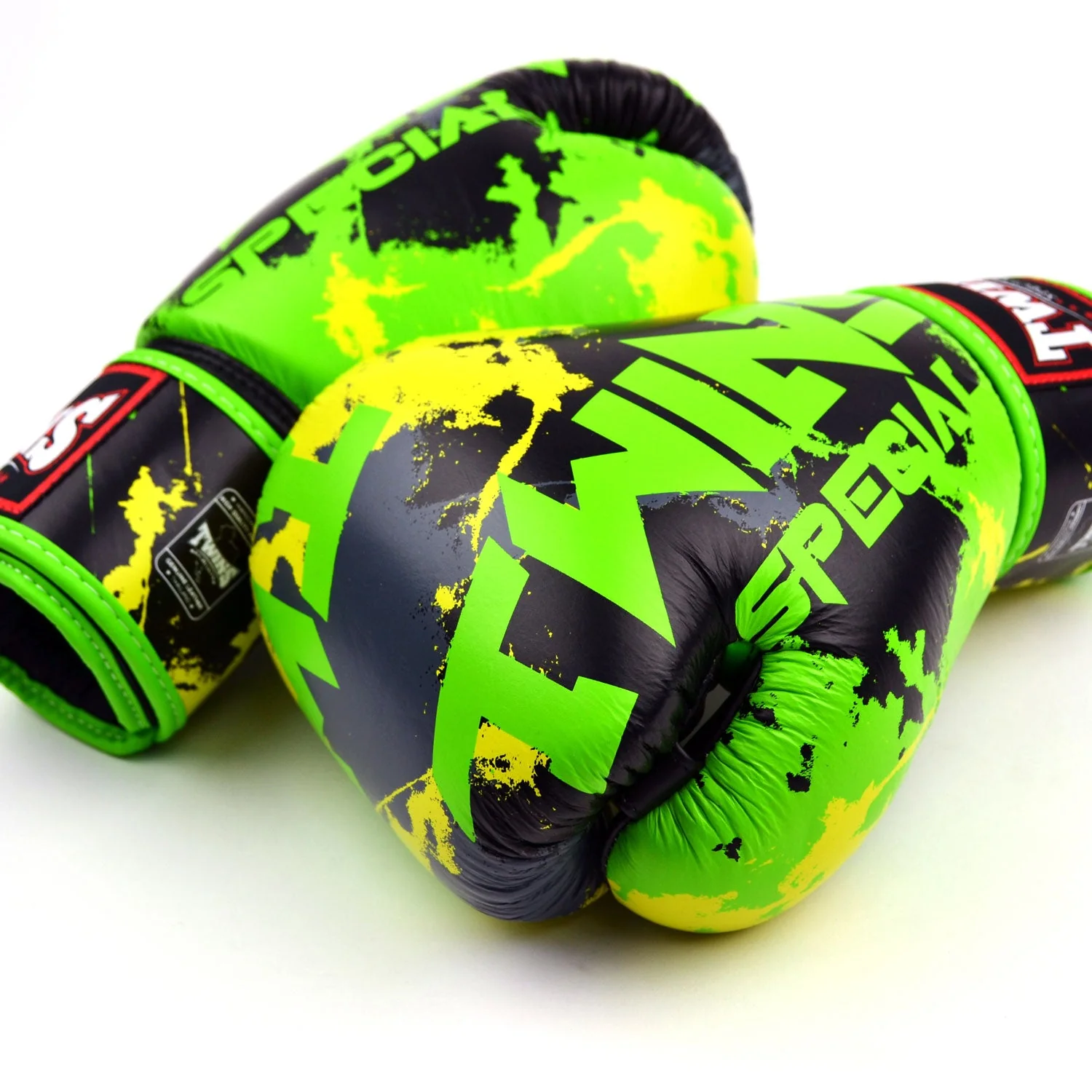 Twins Special FBGVL4-61 Boxing Gloves - Candy - Black-Green - Image 2
