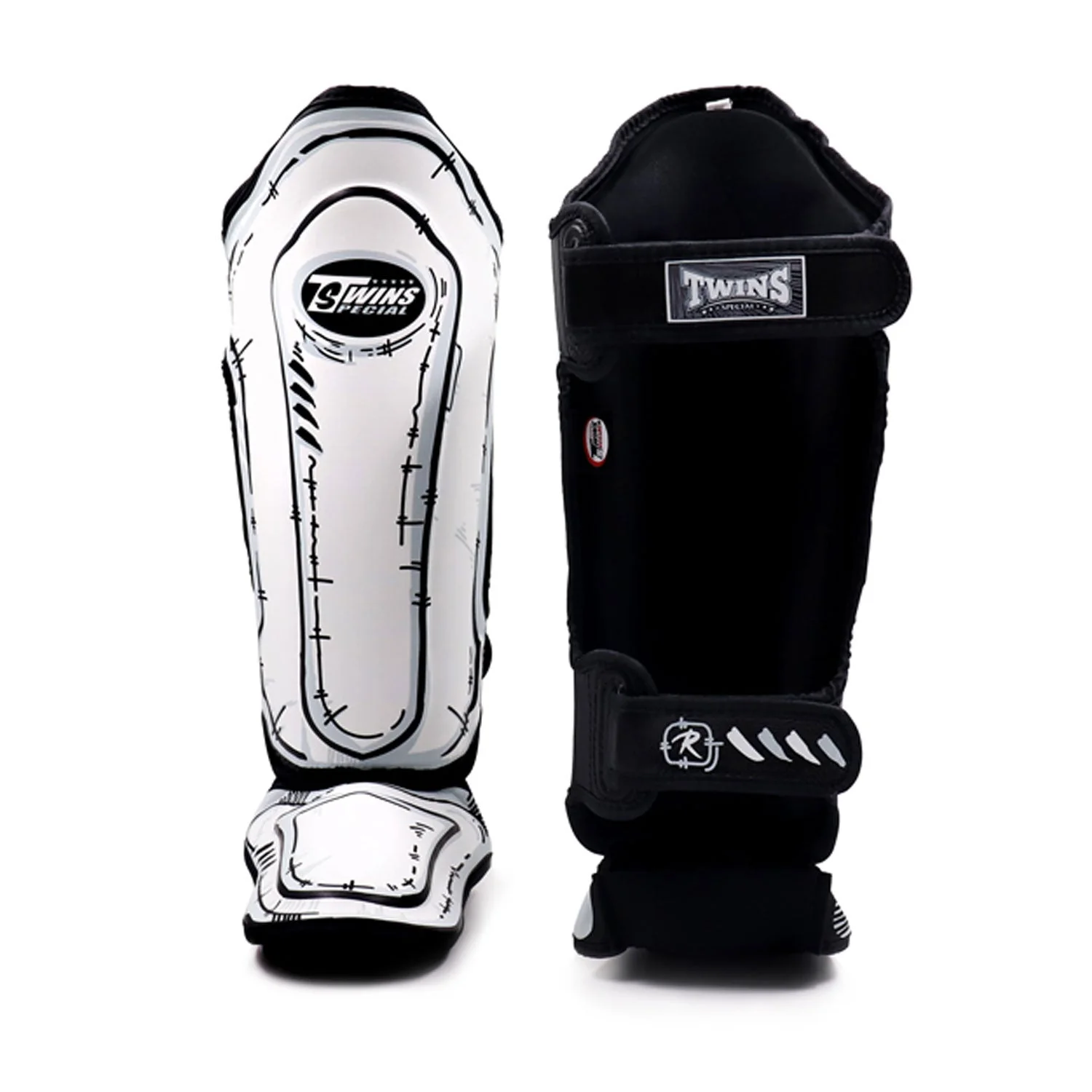 Twins Special FSGL10-66 Leather Shin Pads - Comic - Image 2